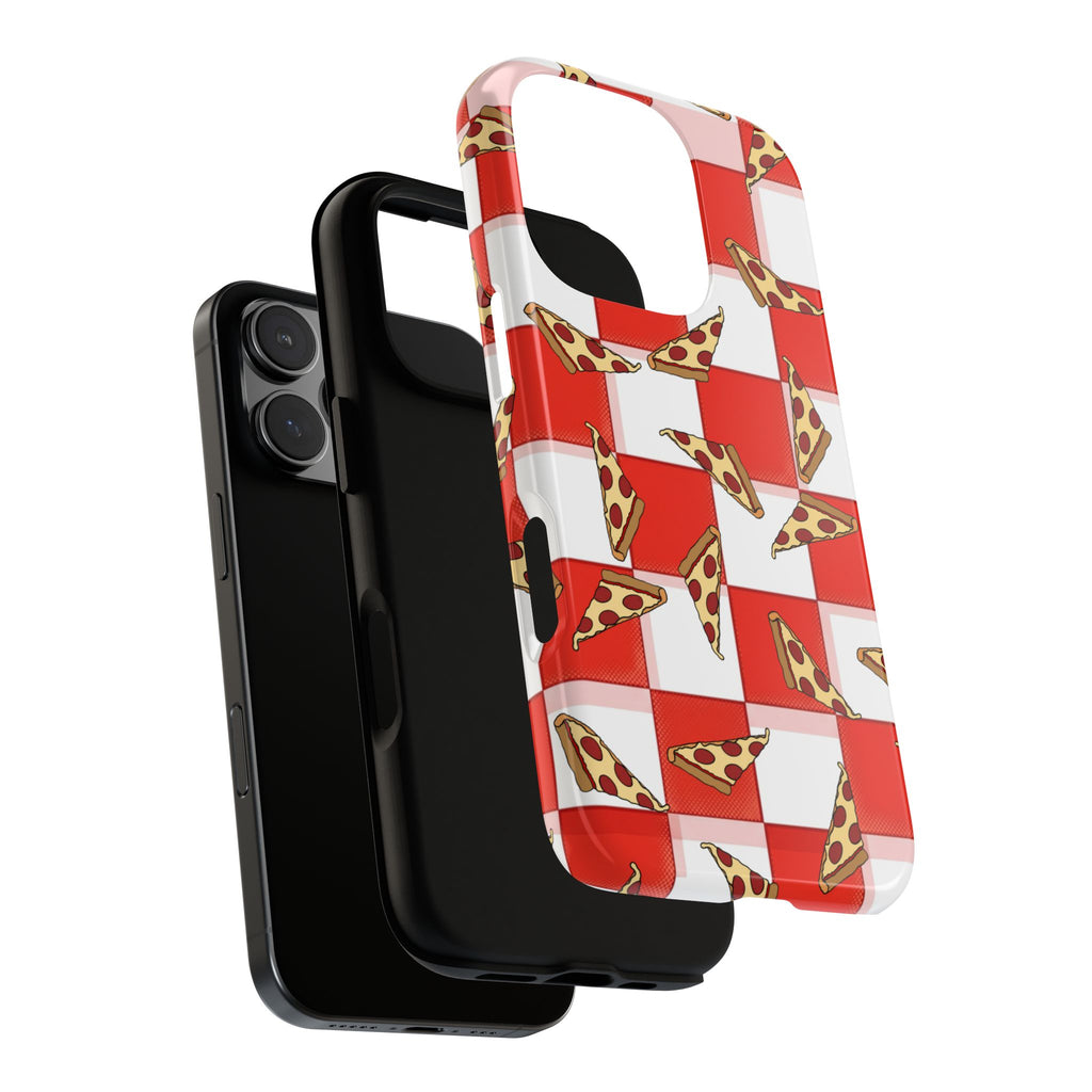 Pizza Pattern Phone Case — Red Picnic Table Pepperoni Design