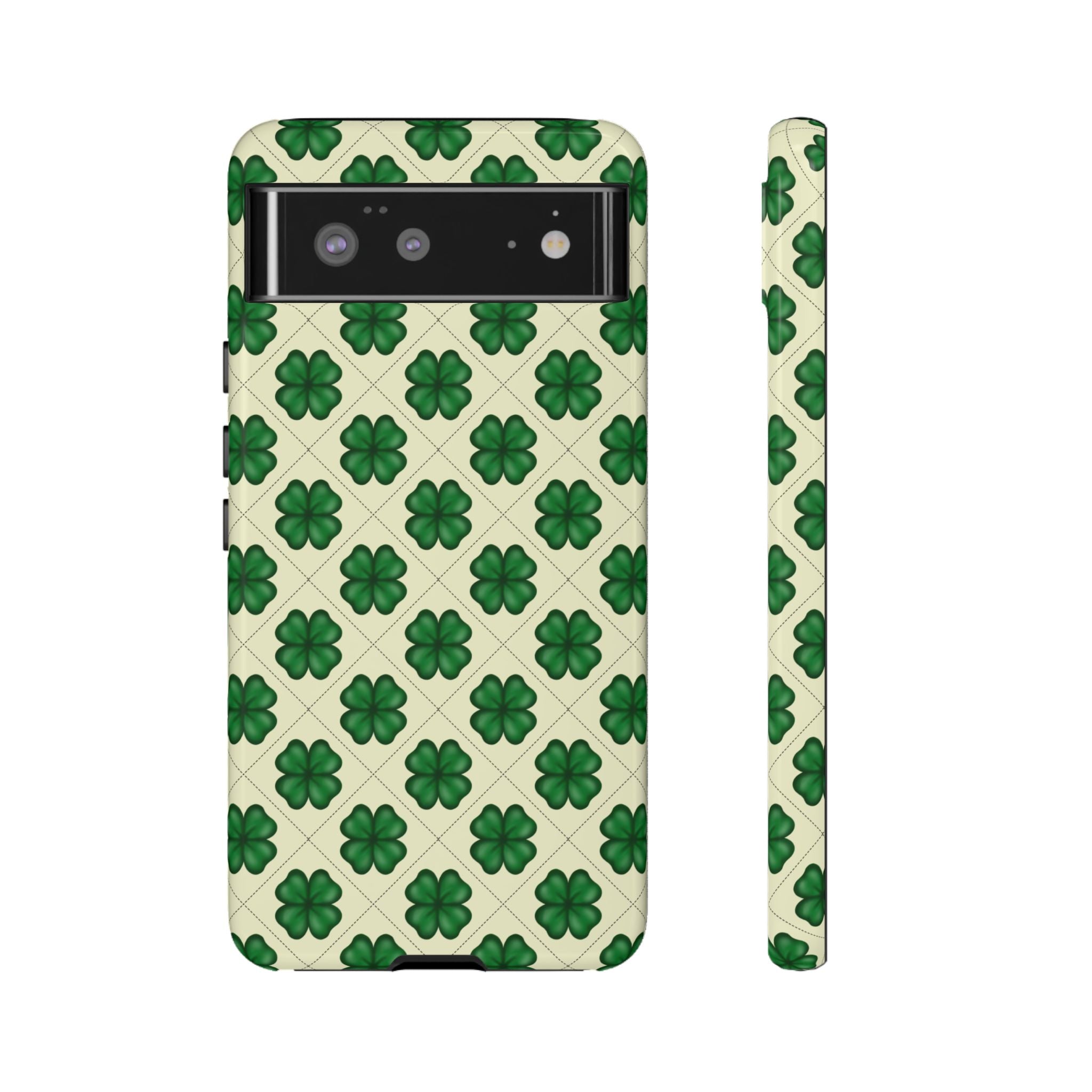 St. Patrick’s Shamrock Tough Phone Case — Green Clover Pattern