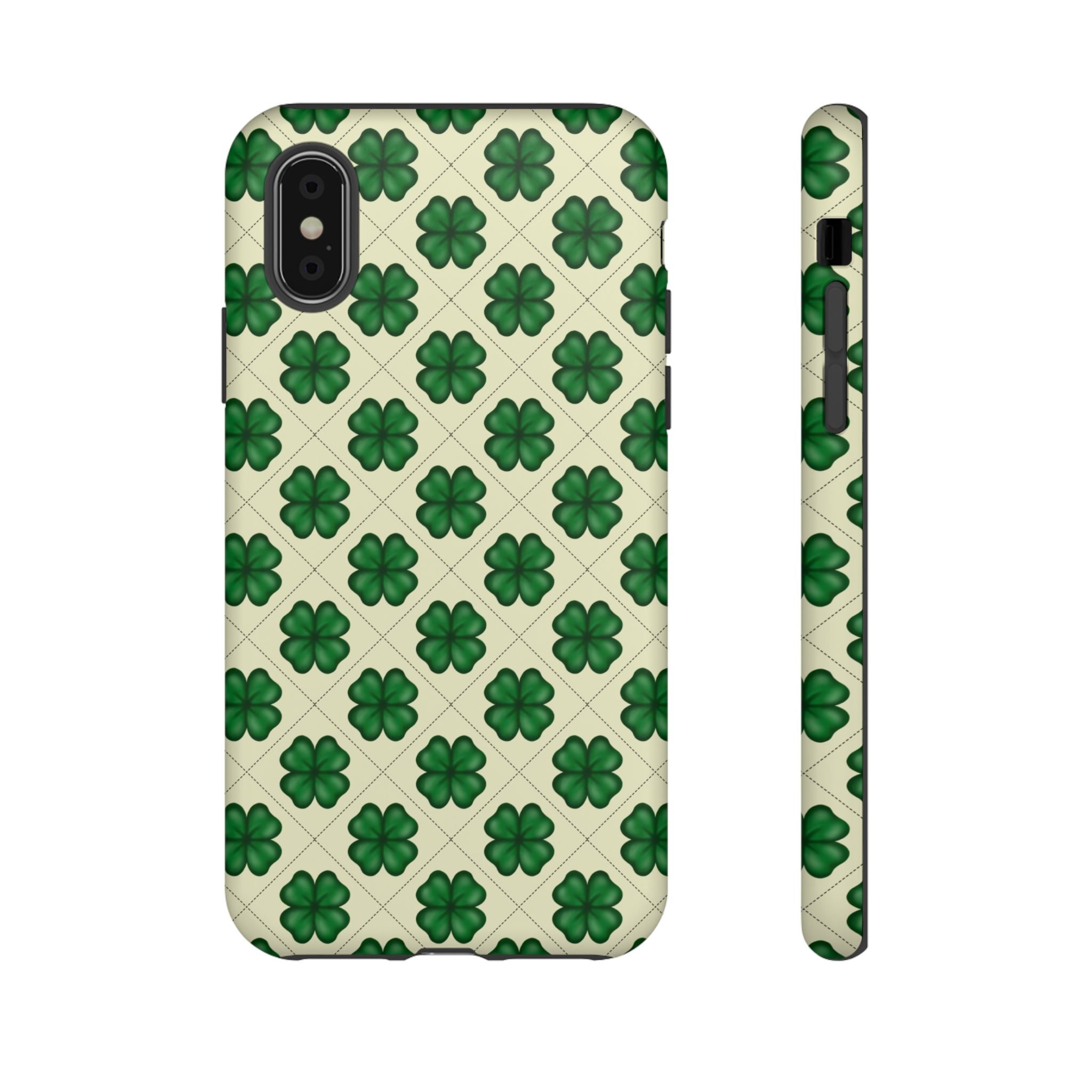 St. Patrick’s Shamrock Tough Phone Case — Green Clover Pattern