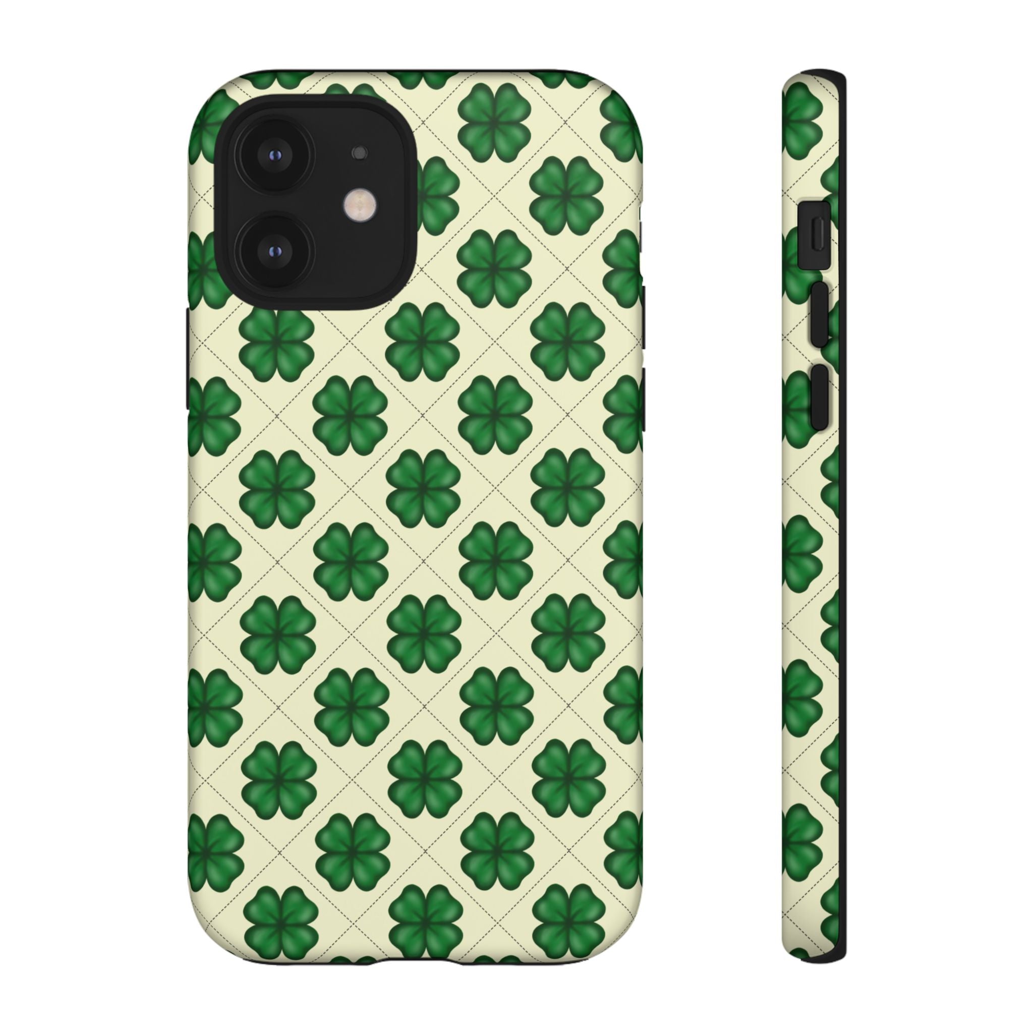 St. Patrick’s Shamrock Tough Phone Case — Green Clover Pattern