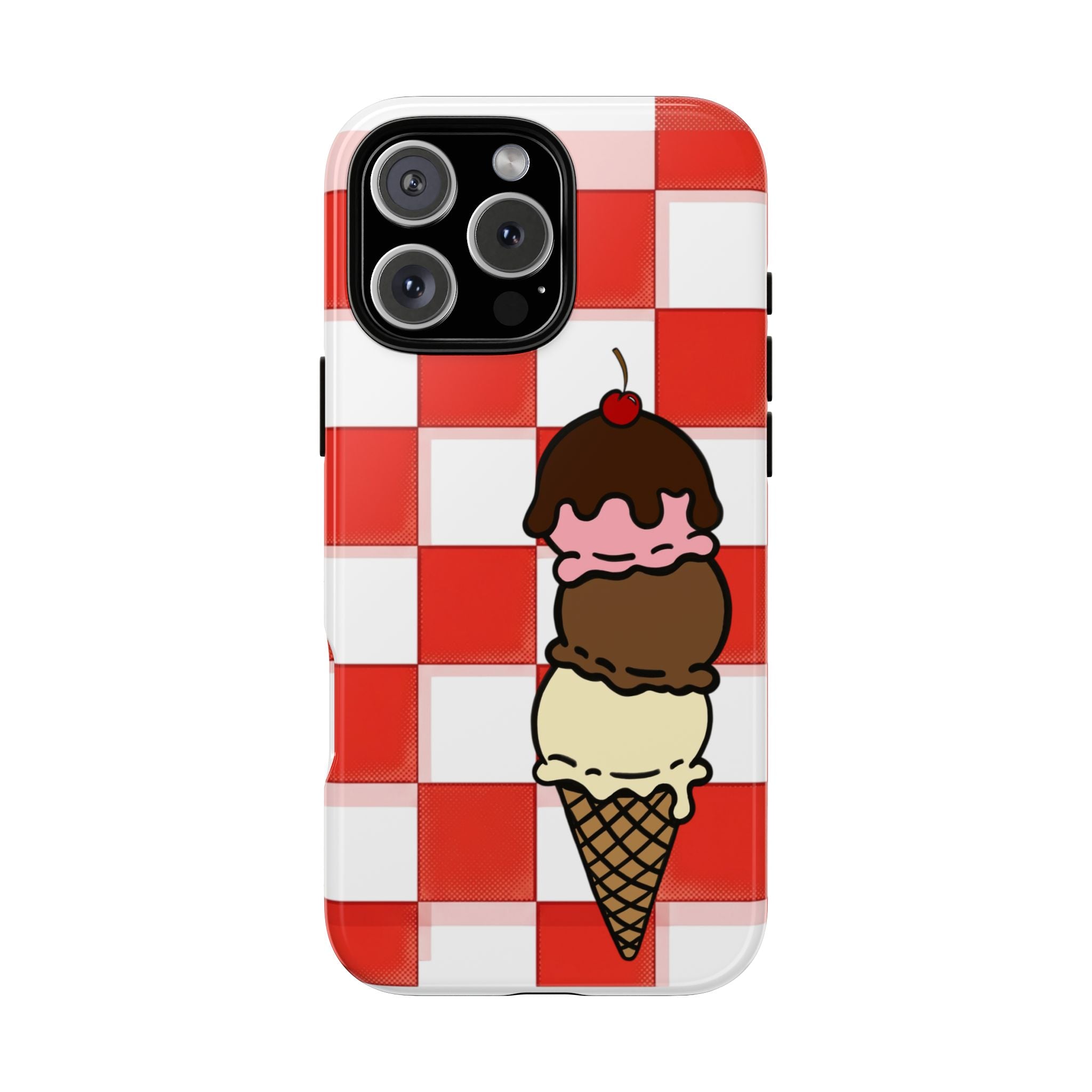 Neapolitan Ice Cream Picnic iPhone Case — 'Tough Cases' Design