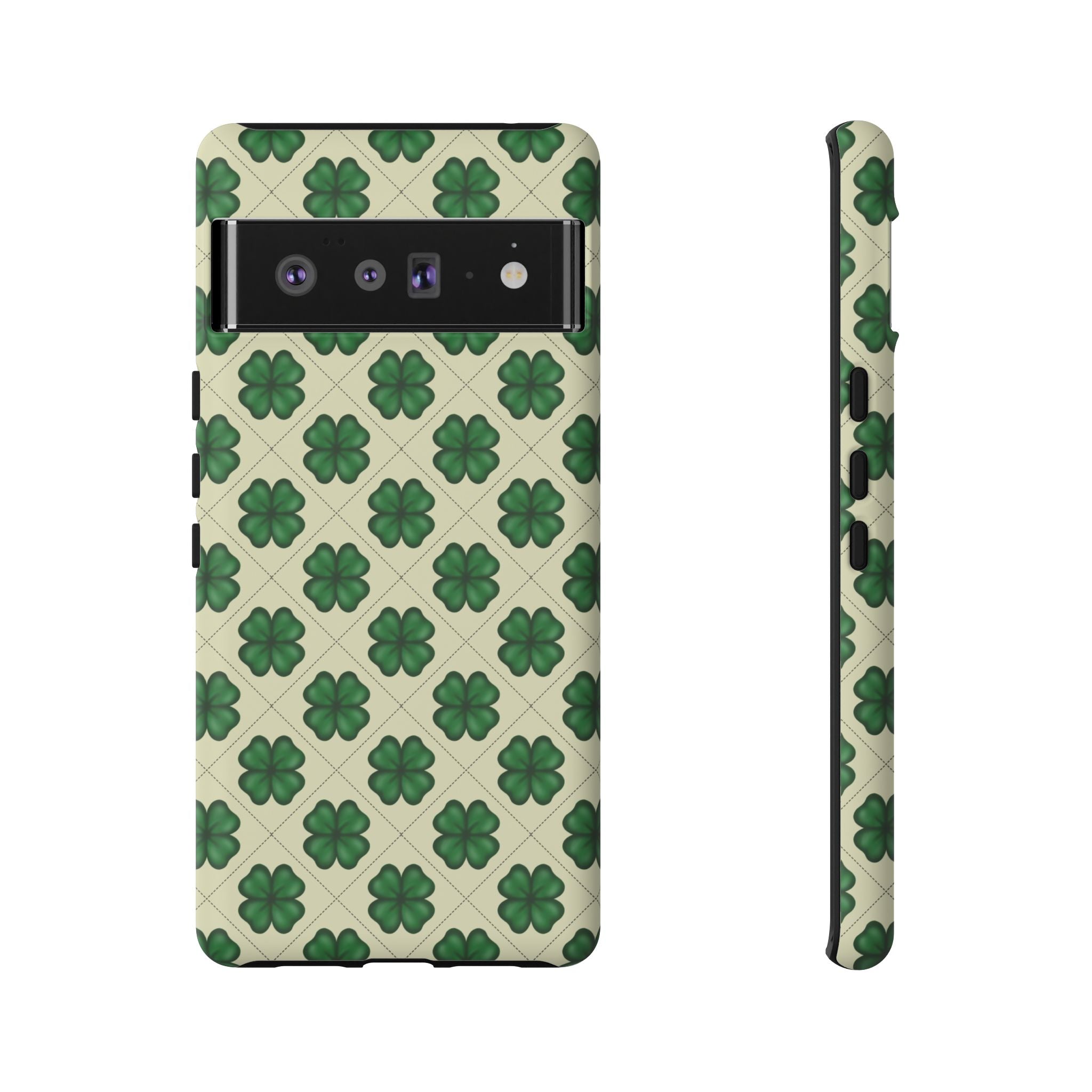 St. Patrick’s Shamrock Tough Phone Case — Green Clover Pattern
