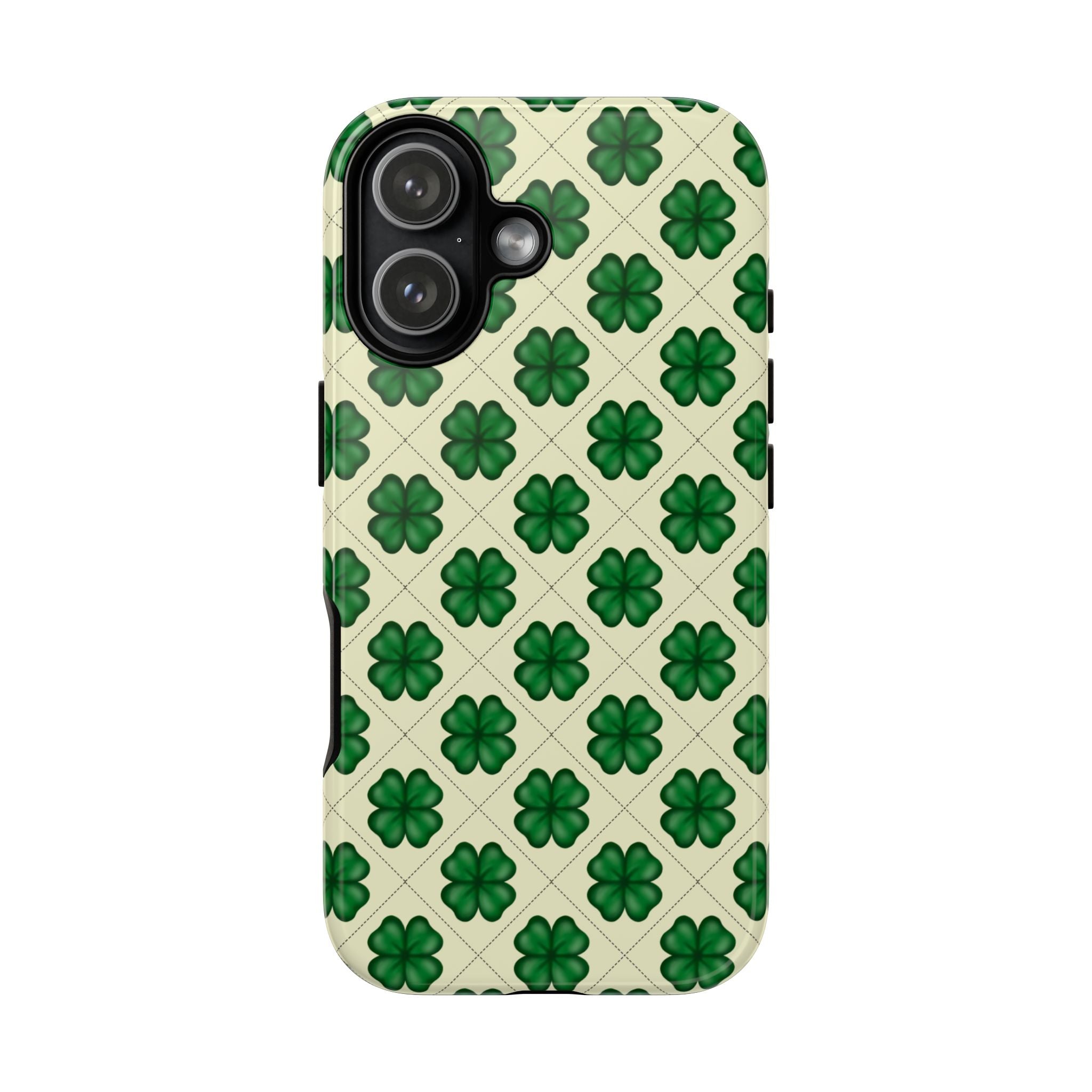 St. Patrick’s Shamrock Tough Phone Case — Green Clover Pattern