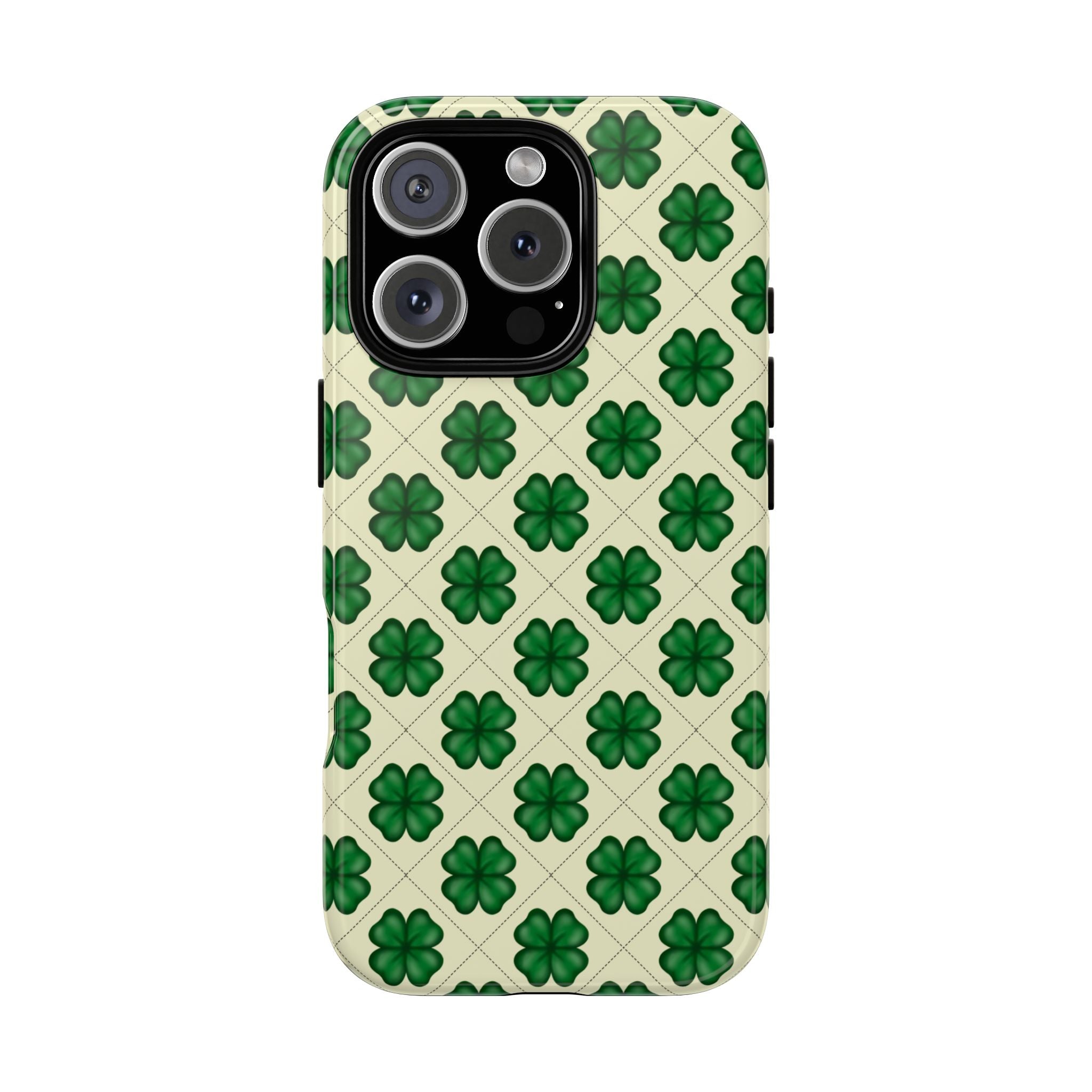 St. Patrick’s Shamrock Tough Phone Case — Green Clover Pattern