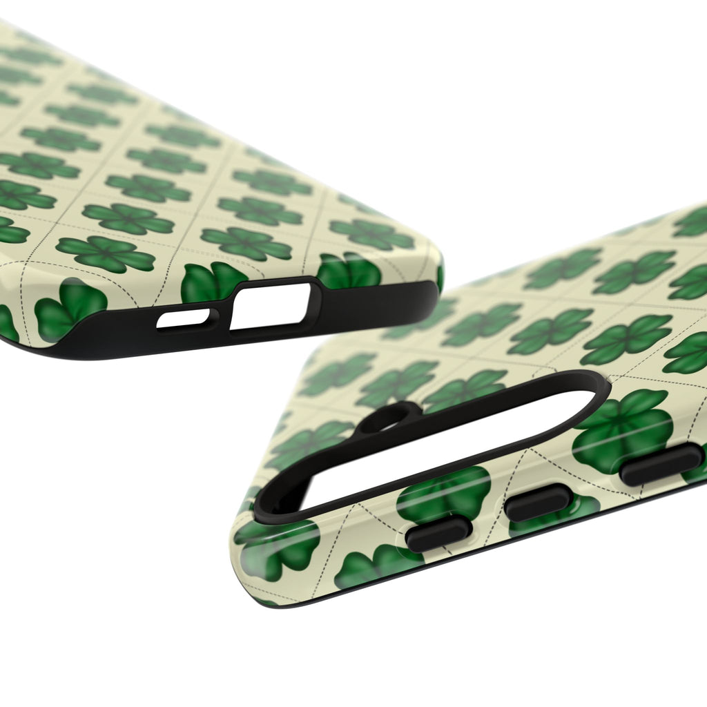St. Patrick’s Shamrock Tough Phone Case — Green Clover Pattern
