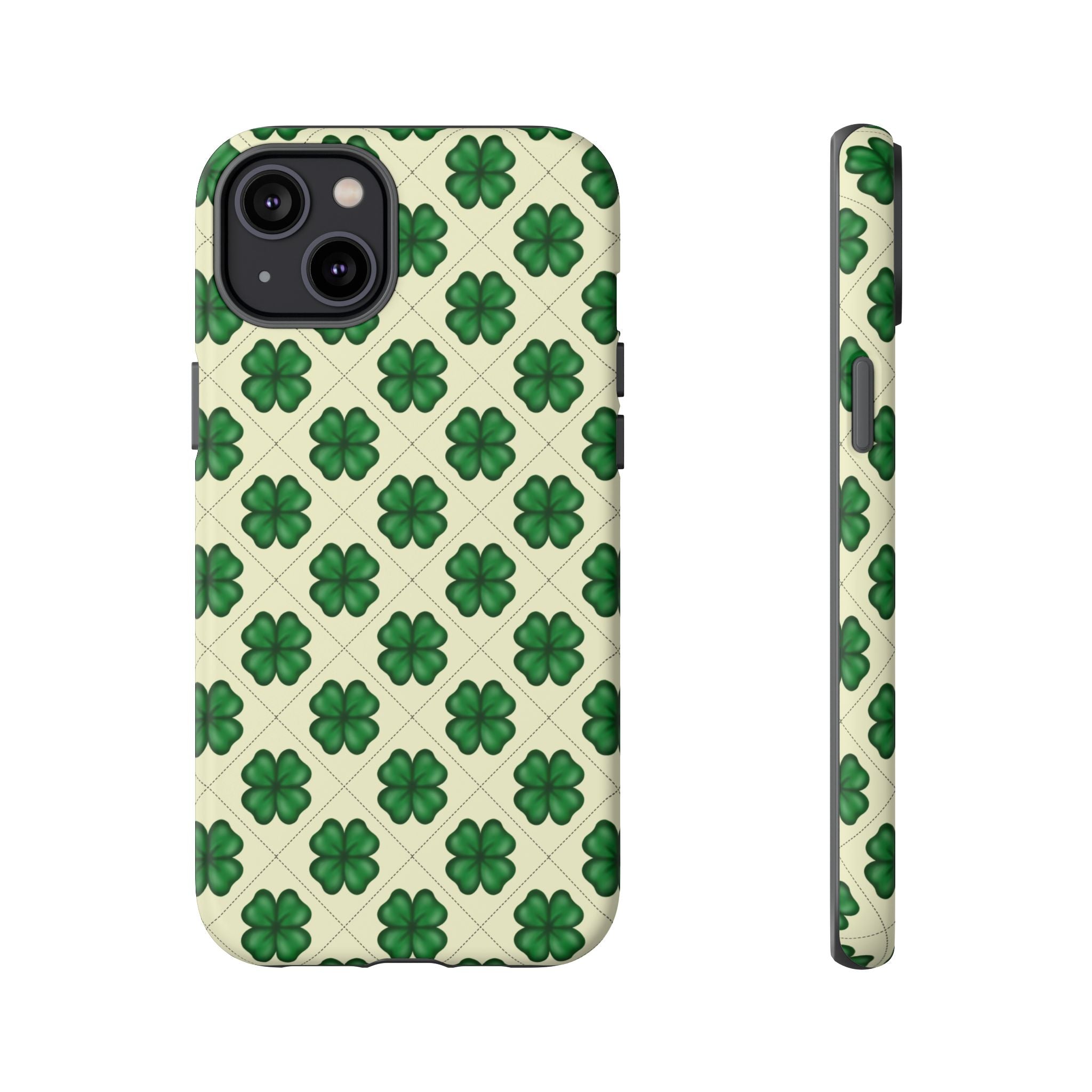 St. Patrick’s Shamrock Tough Phone Case — Green Clover Pattern