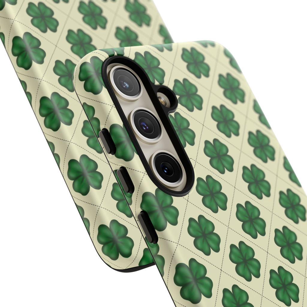 St. Patrick’s Shamrock Tough Phone Case — Green Clover Pattern