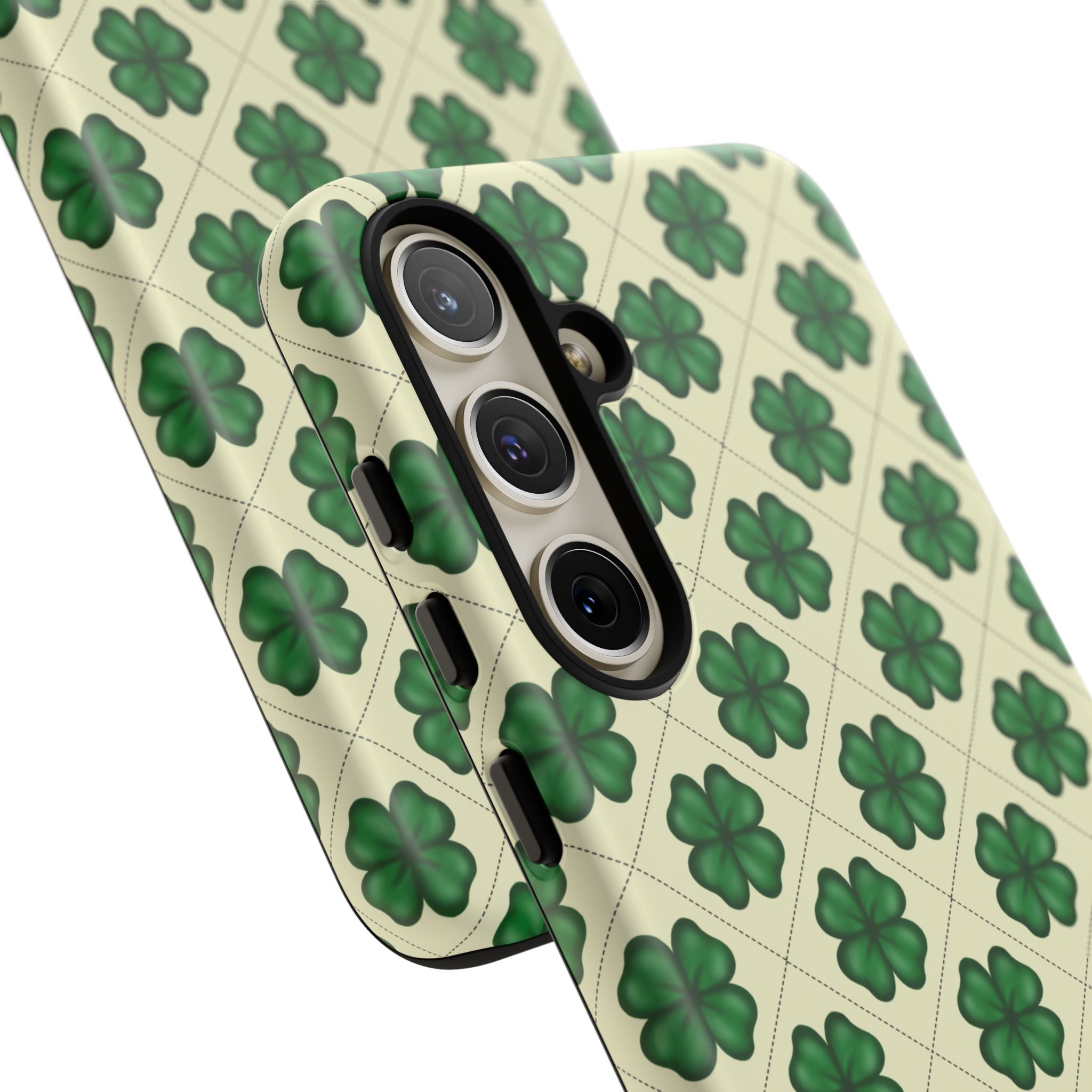 St. Patrick’s Shamrock Tough Phone Case — Green Clover Pattern