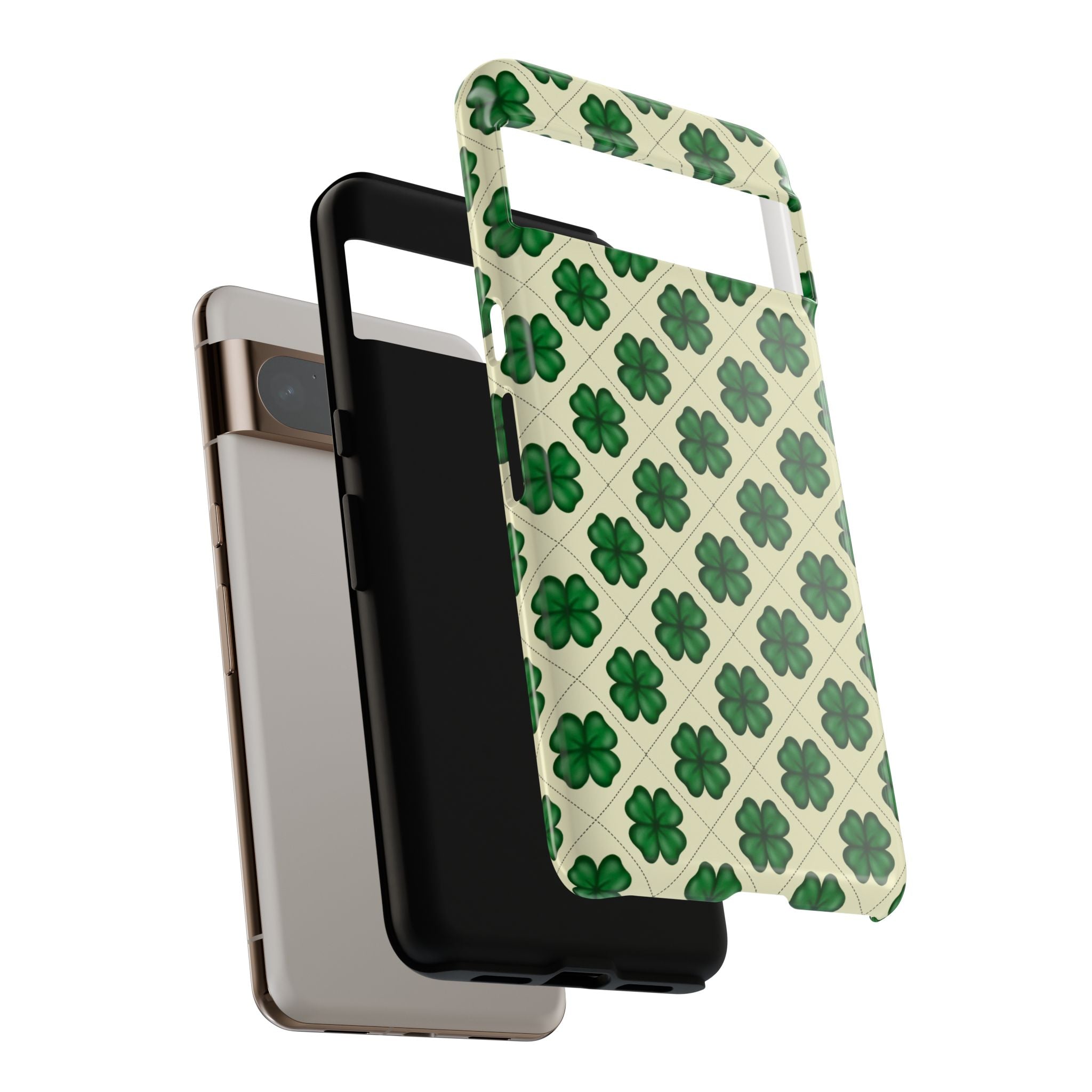 St. Patrick’s Shamrock Tough Phone Case — Green Clover Pattern