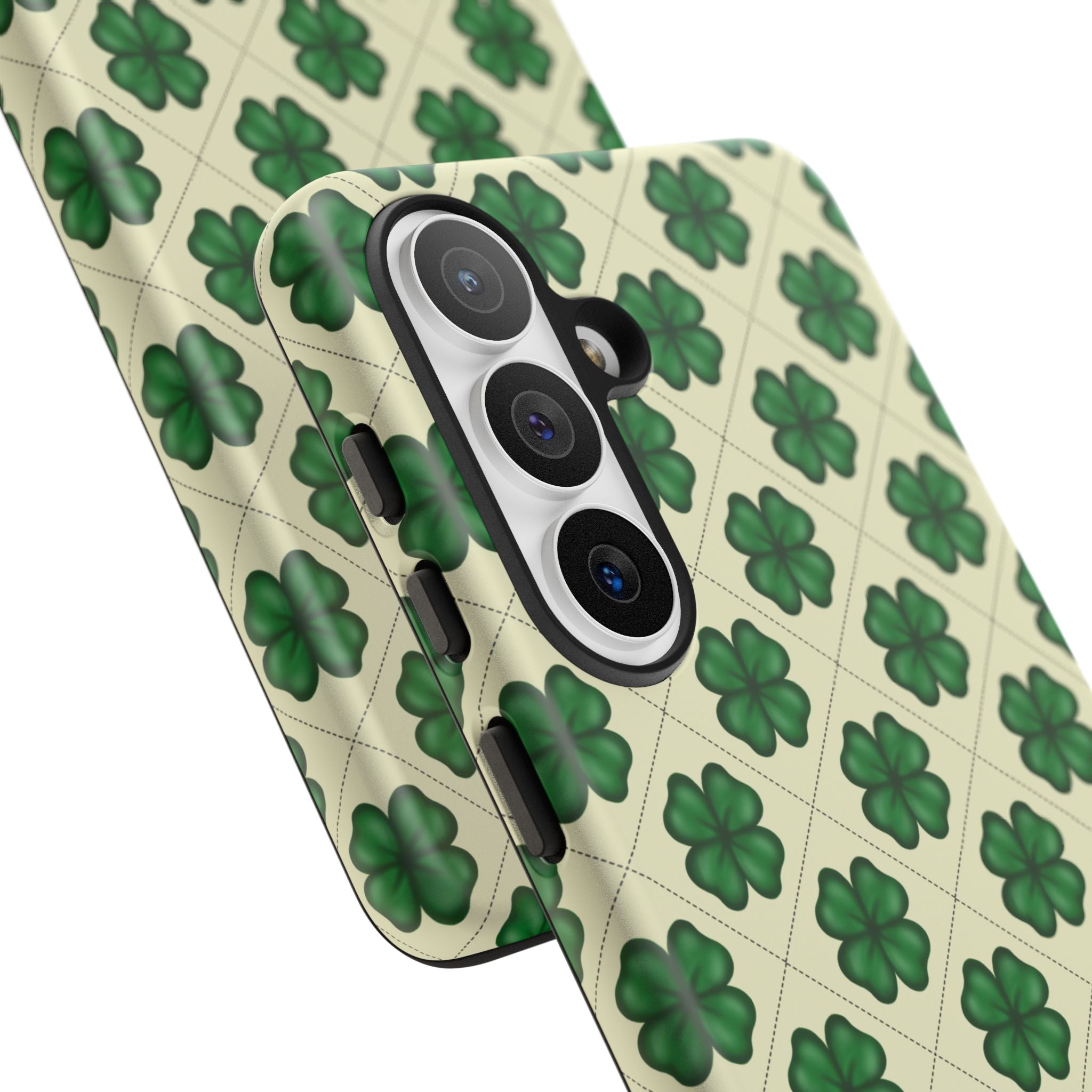 St. Patrick’s Shamrock Tough Phone Case — Green Clover Pattern