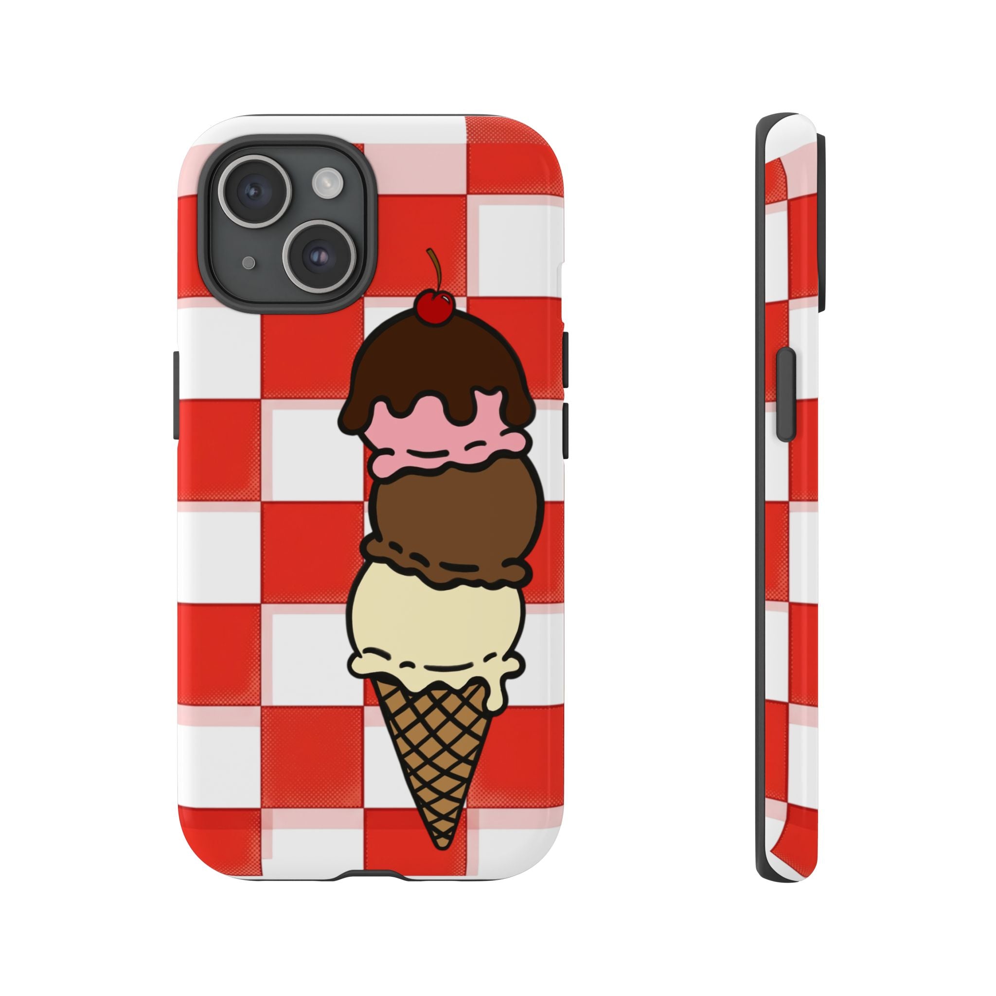 Neapolitan Ice Cream Picnic iPhone Case — 'Tough Cases' Design