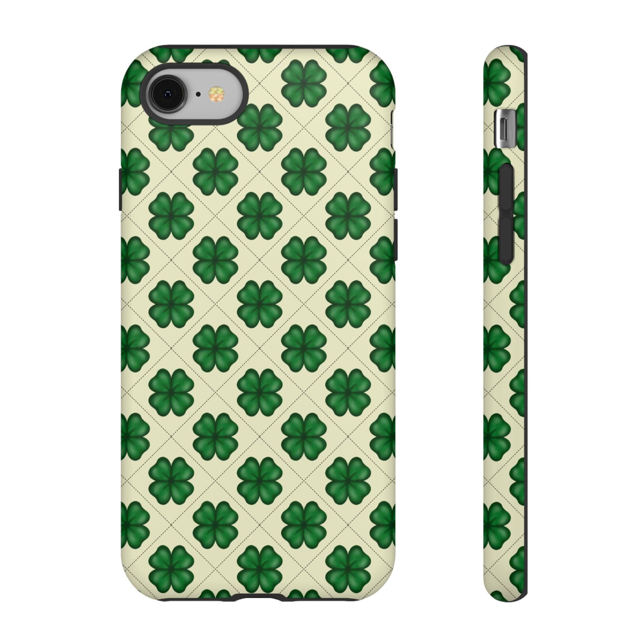 St. Patrick’s Shamrock Tough Phone Case — Green Clover Pattern
