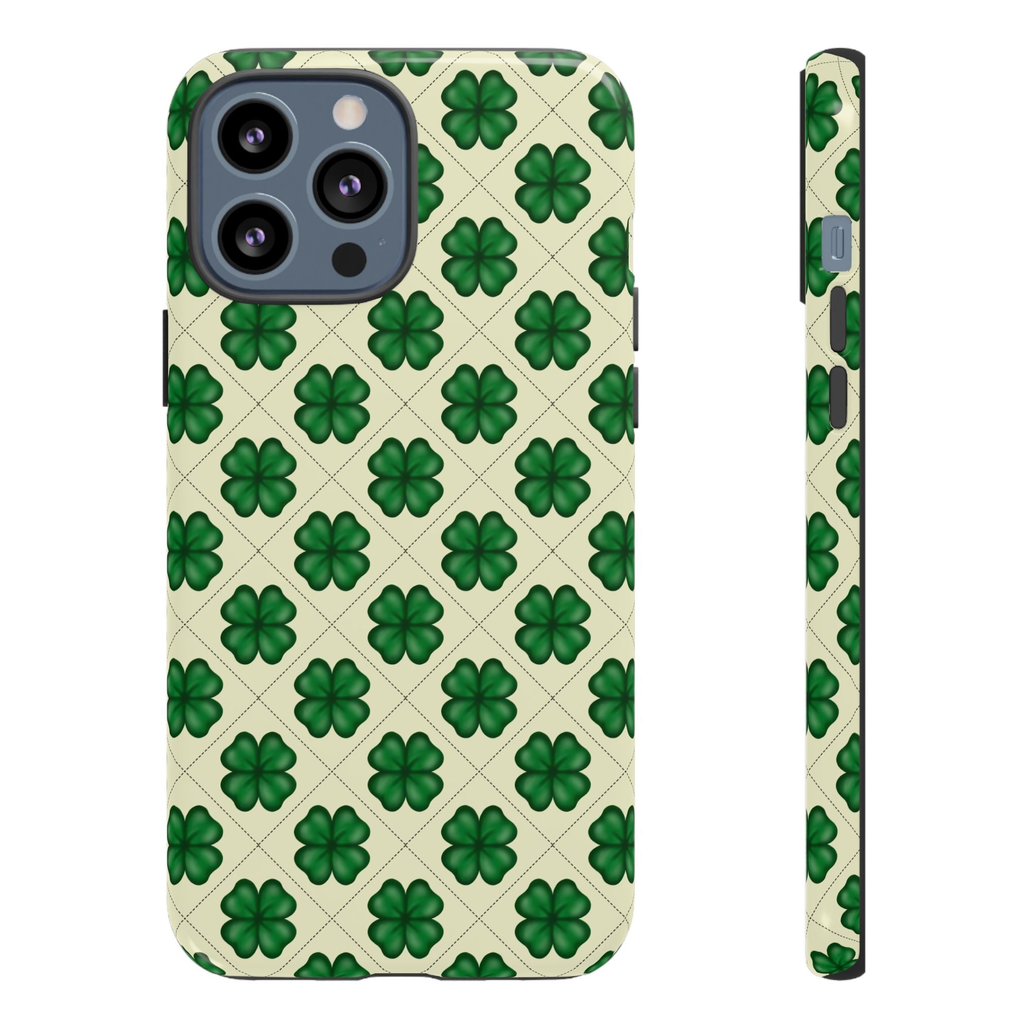 St. Patrick’s Shamrock Tough Phone Case — Green Clover Pattern