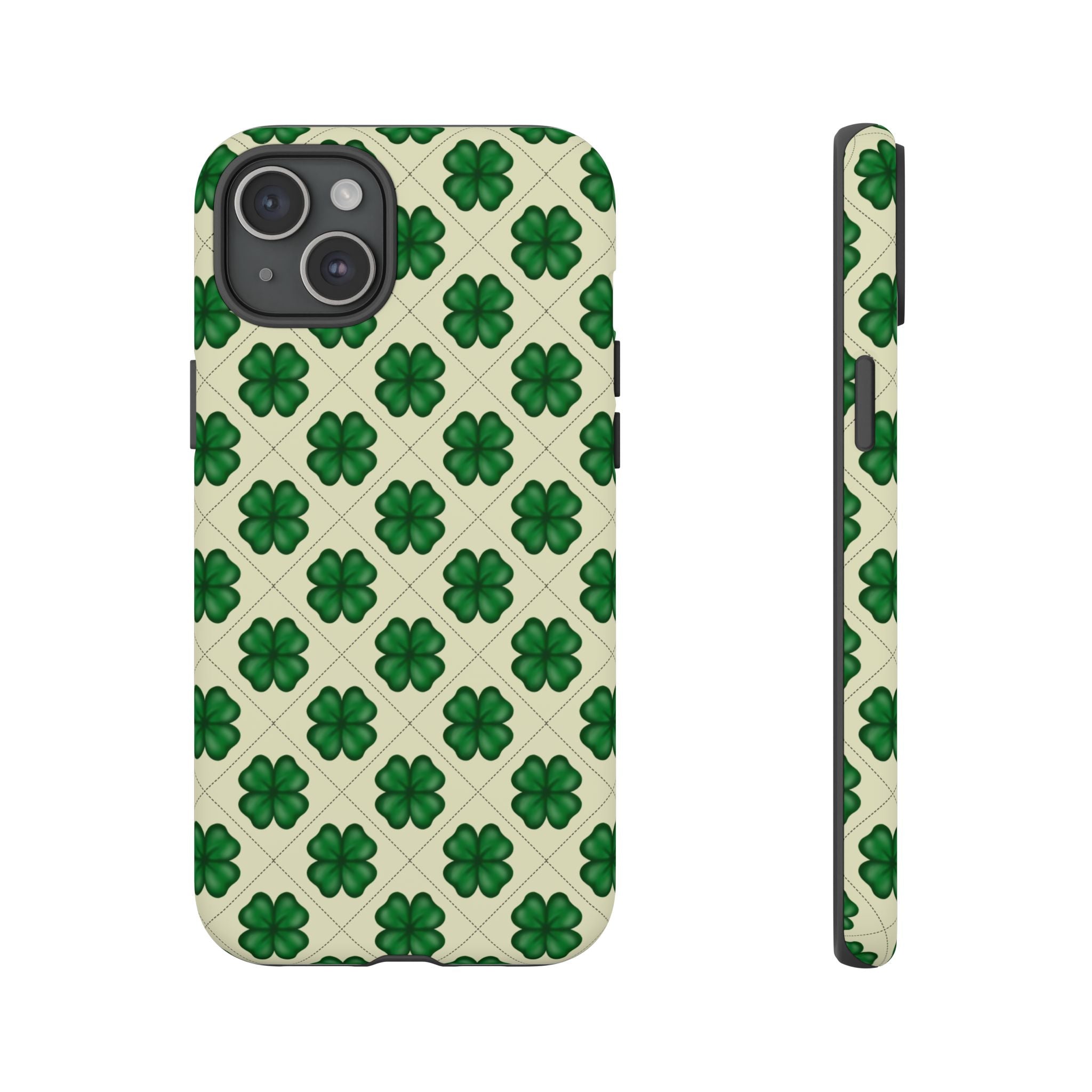 St. Patrick’s Shamrock Tough Phone Case — Green Clover Pattern