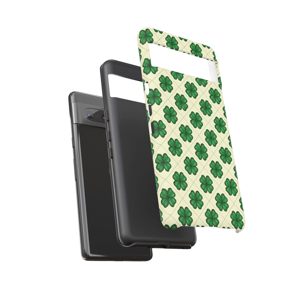 St. Patrick’s Shamrock Tough Phone Case — Green Clover Pattern