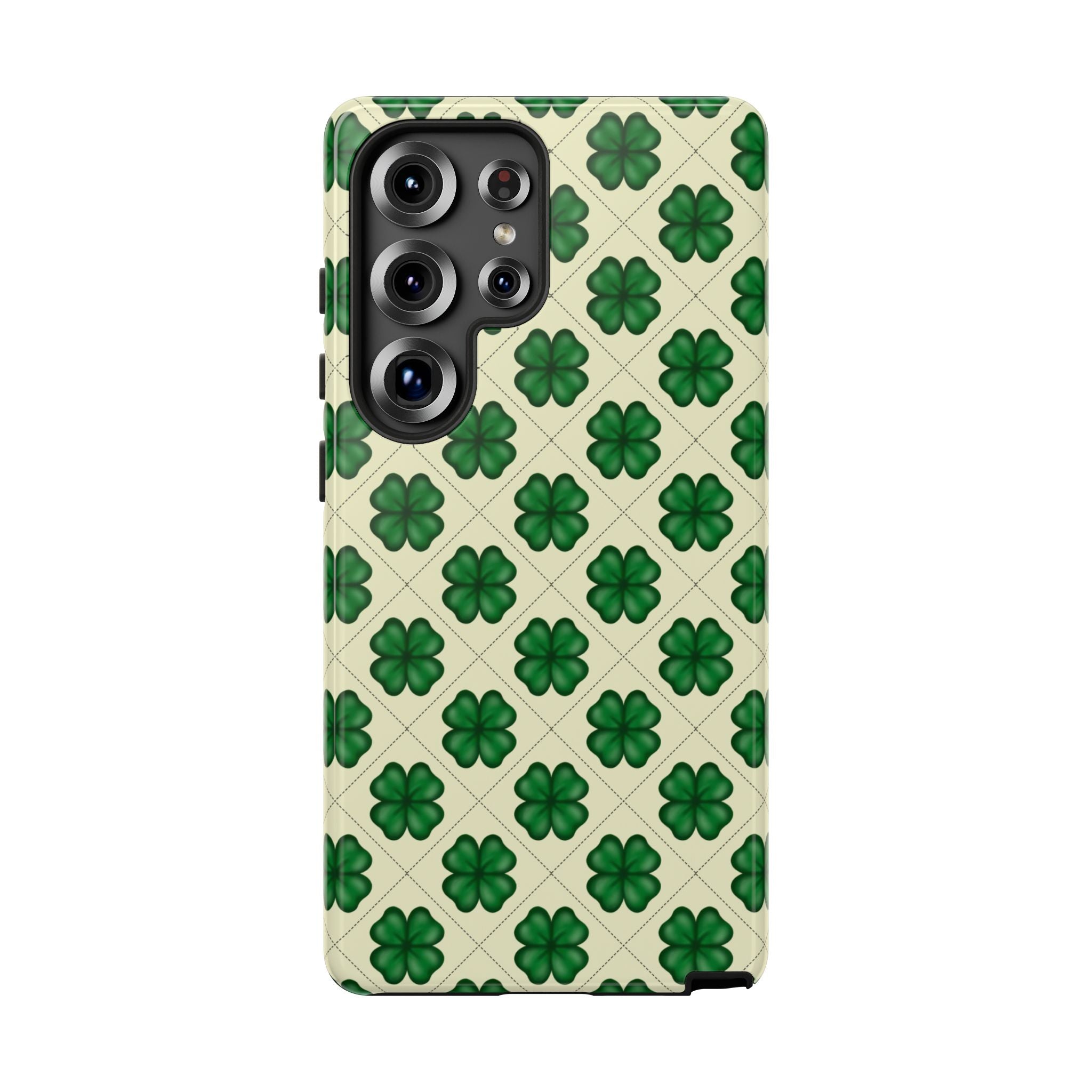 St. Patrick’s Shamrock Tough Phone Case — Green Clover Pattern