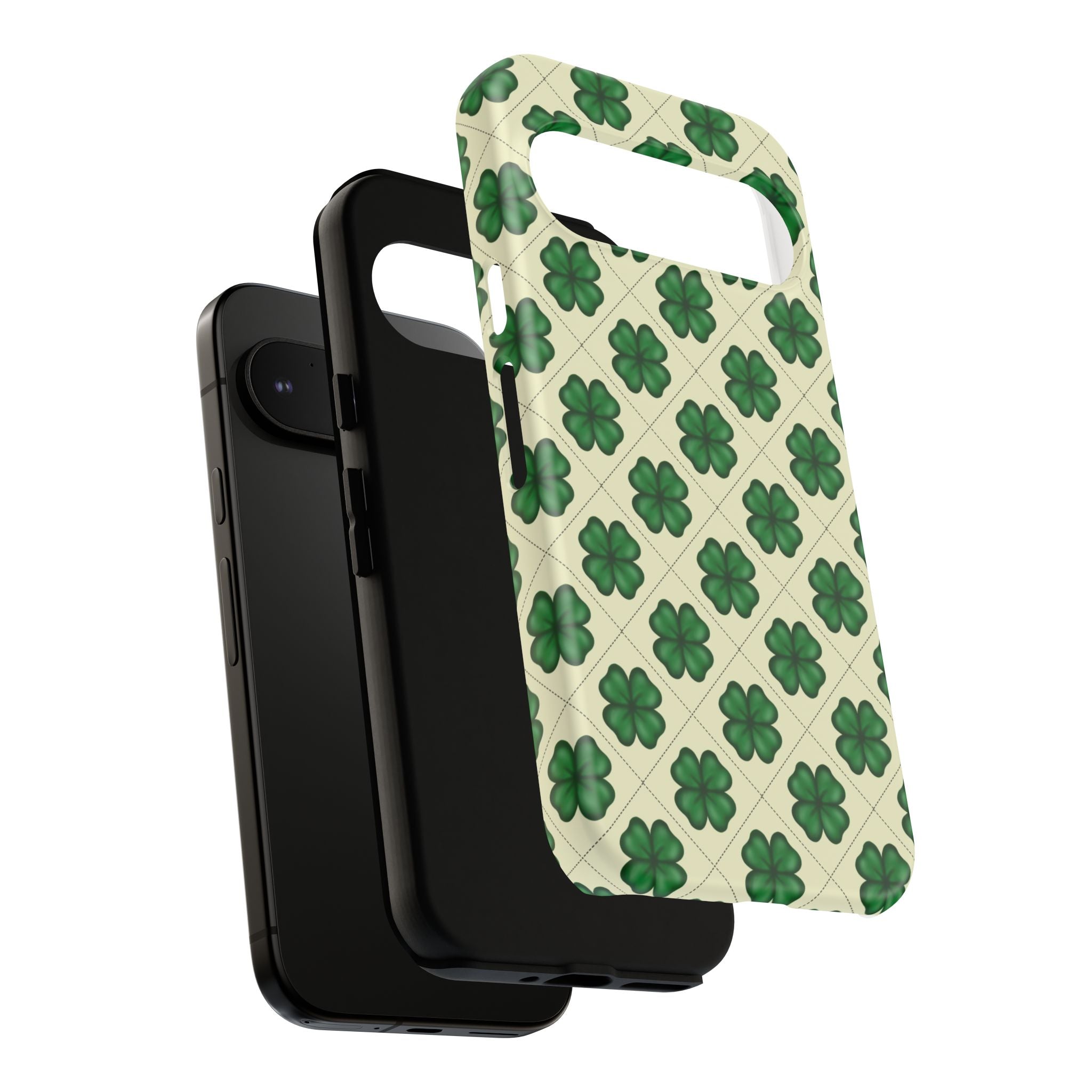 St. Patrick’s Shamrock Tough Phone Case — Green Clover Pattern