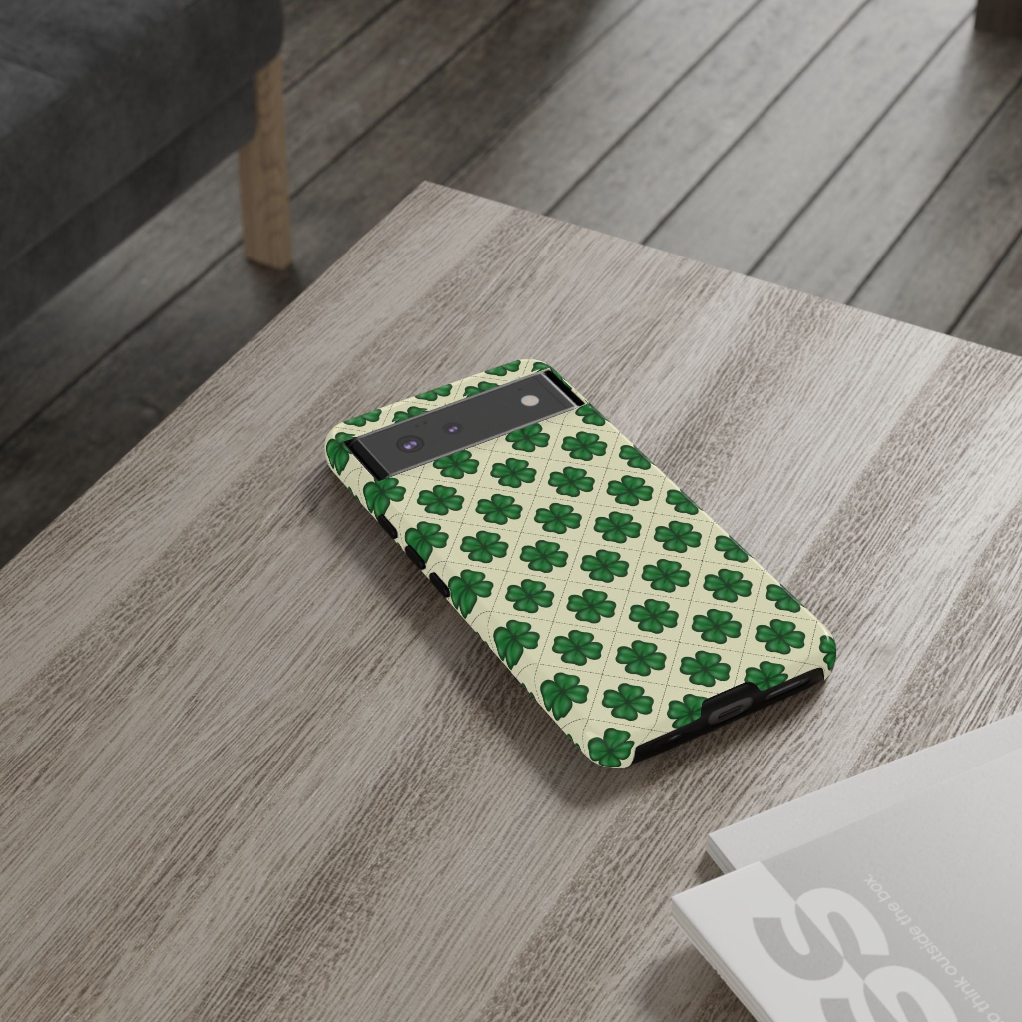 St. Patrick’s Shamrock Tough Phone Case — Green Clover Pattern