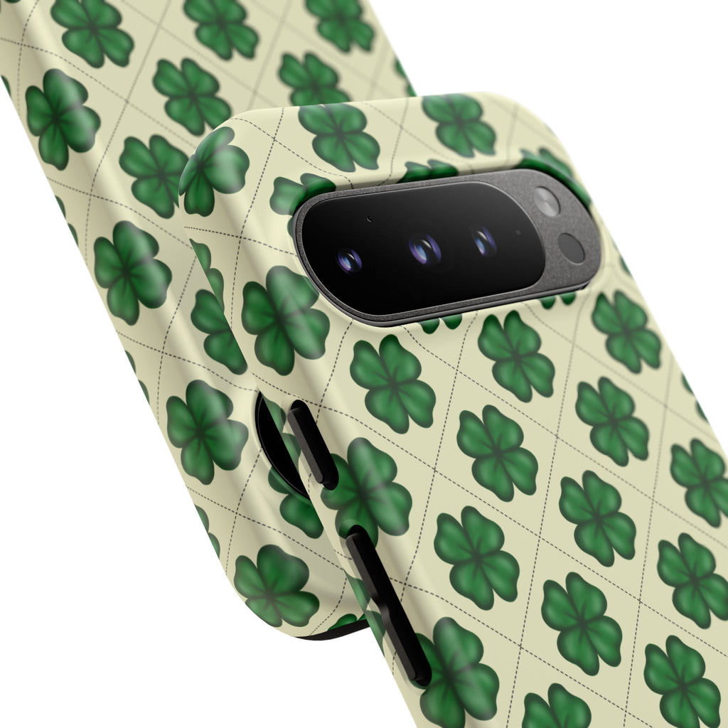 St. Patrick’s Shamrock Tough Phone Case — Green Clover Pattern