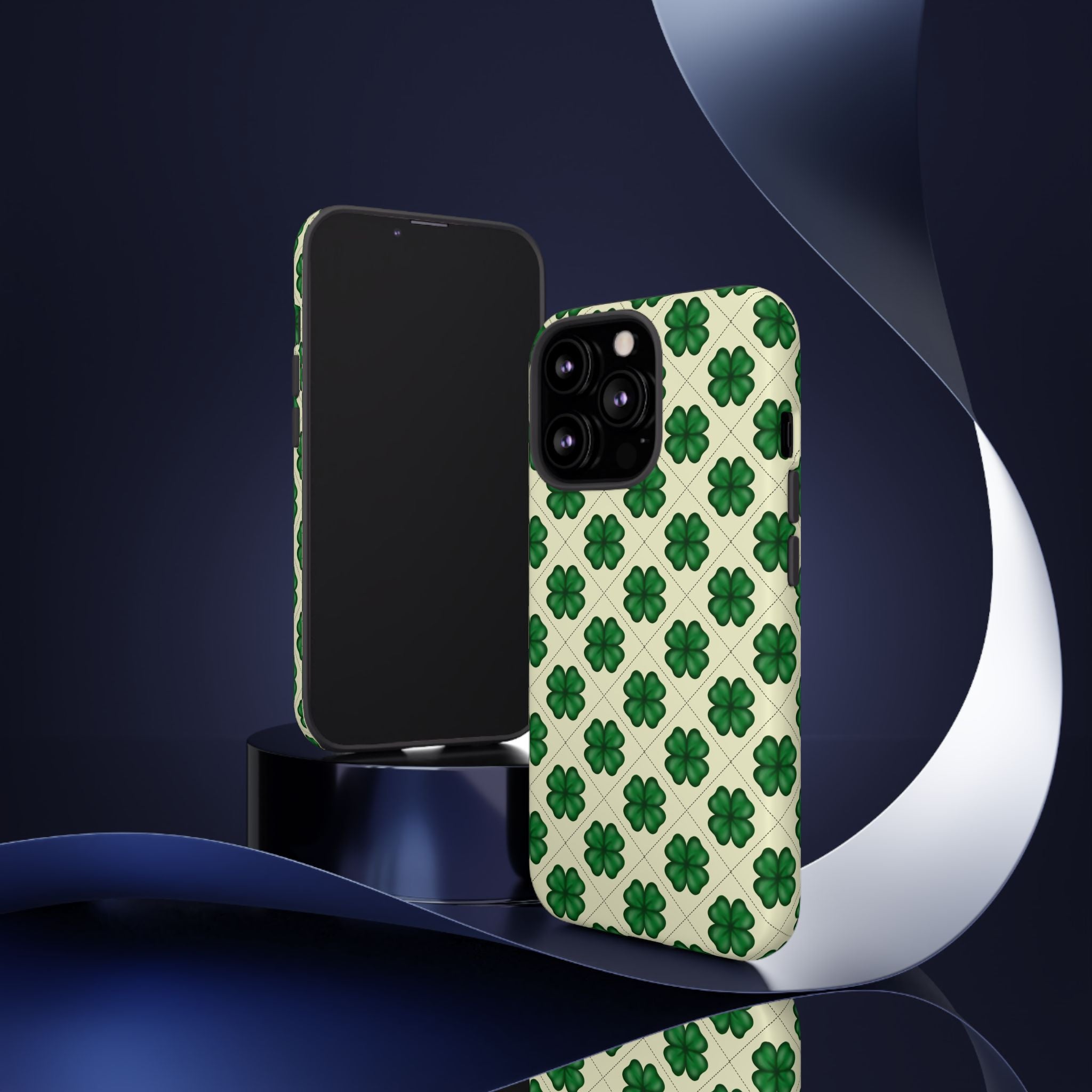 St. Patrick’s Shamrock Tough Phone Case — Green Clover Pattern