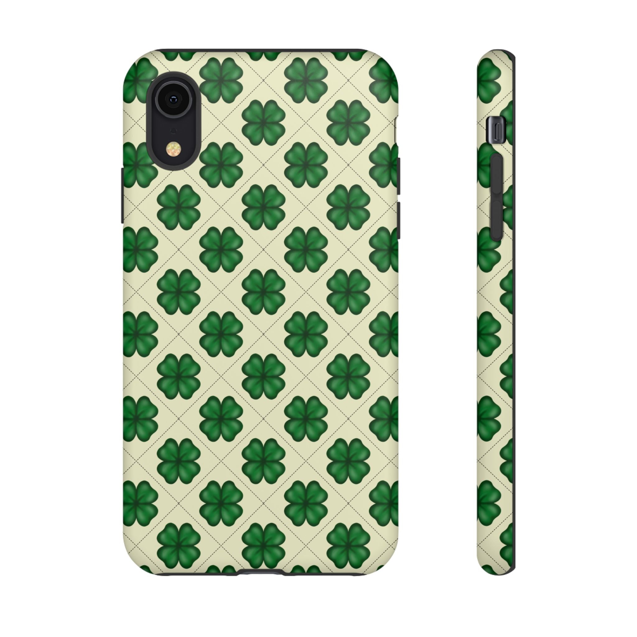 St. Patrick’s Shamrock Tough Phone Case — Green Clover Pattern