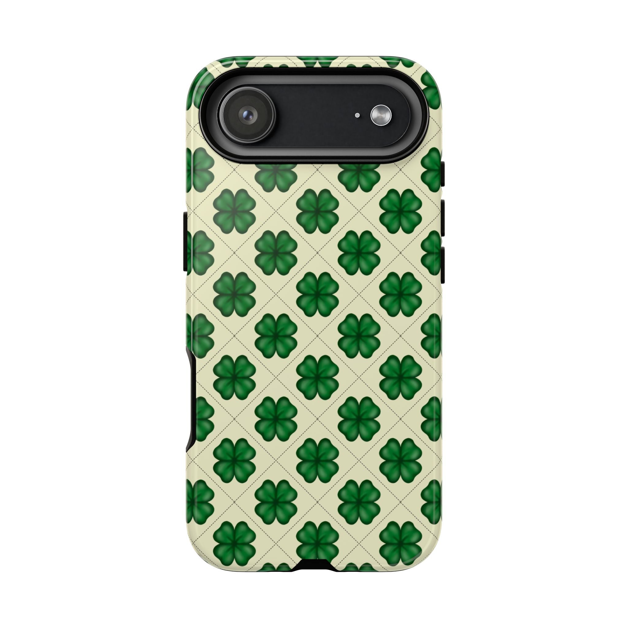 St. Patrick’s Shamrock Tough Phone Case — Green Clover Pattern