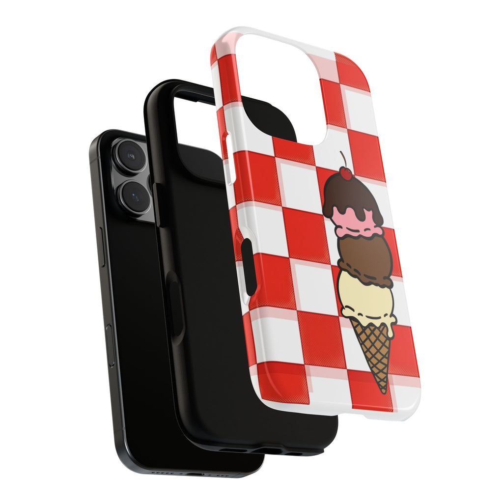 Neapolitan Ice Cream Picnic iPhone Case — 'Tough Cases' Design