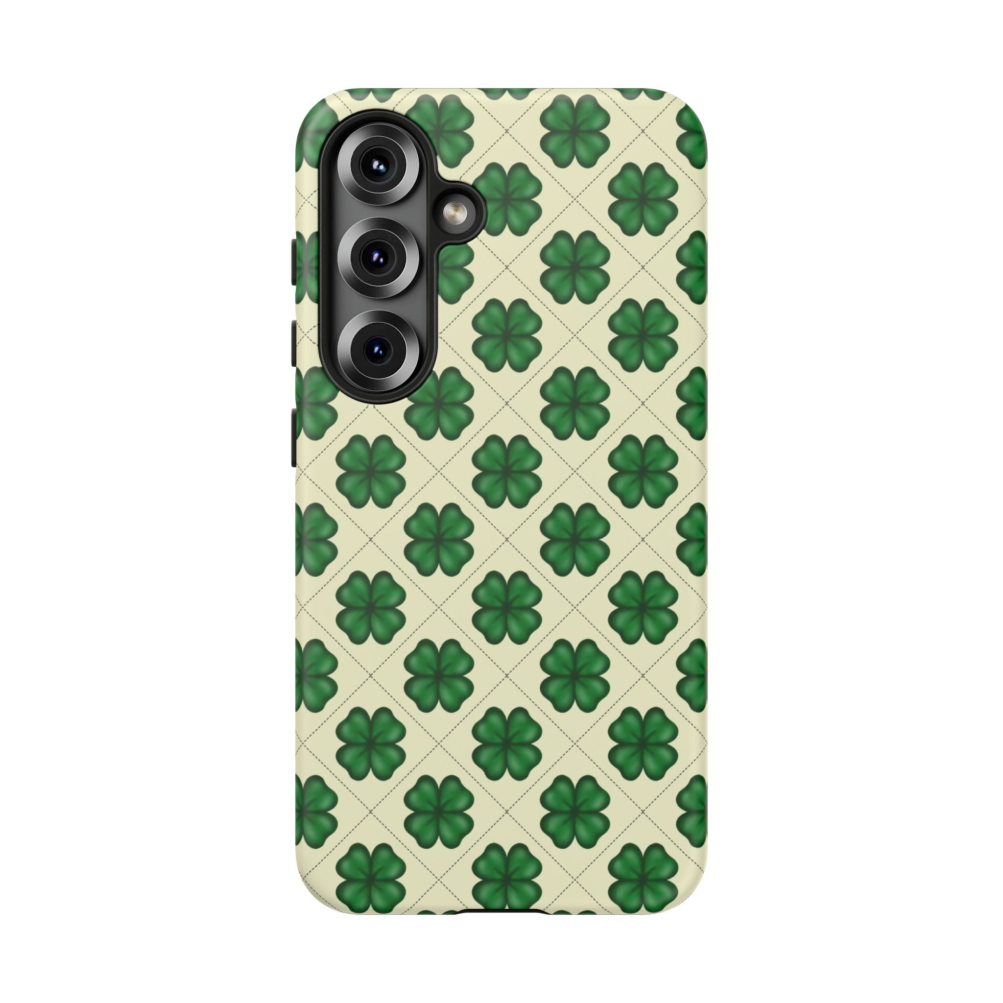St. Patrick’s Shamrock Tough Phone Case — Green Clover Pattern