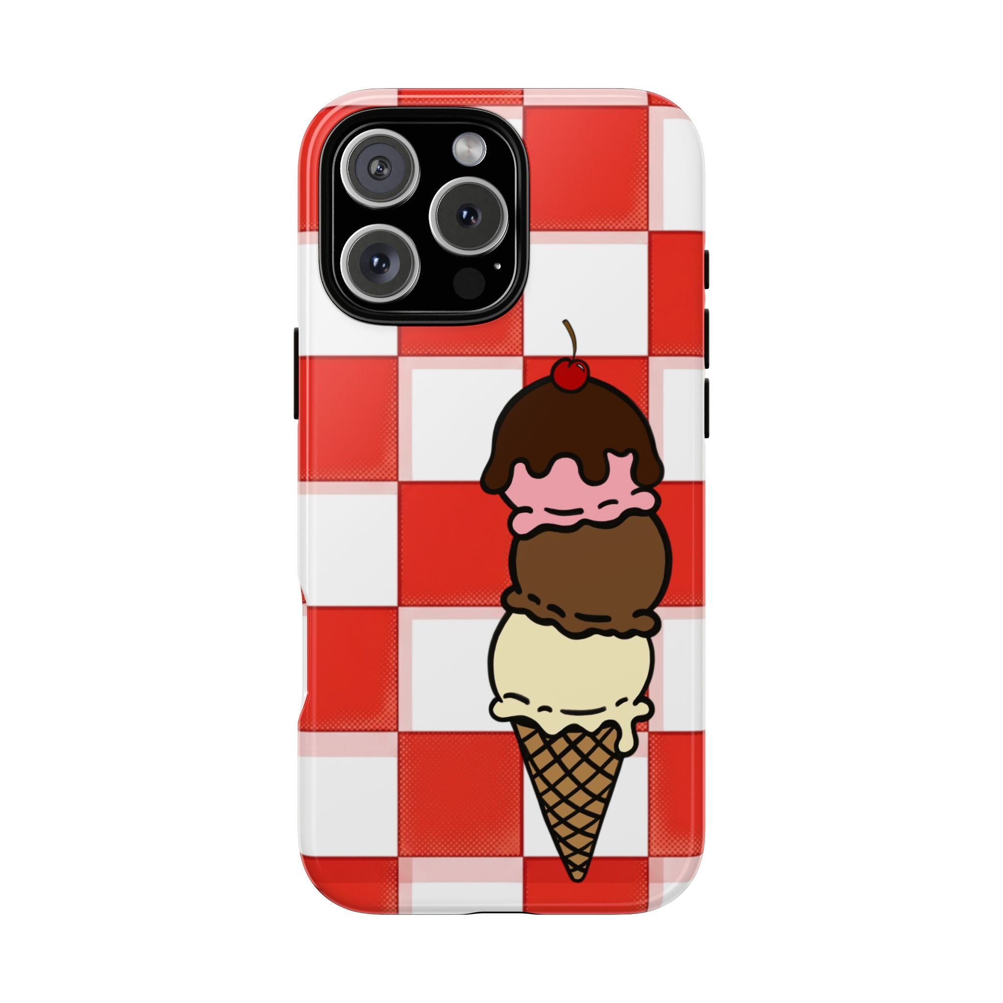 Neapolitan Ice Cream Picnic iPhone Case — 'Tough Cases' Design