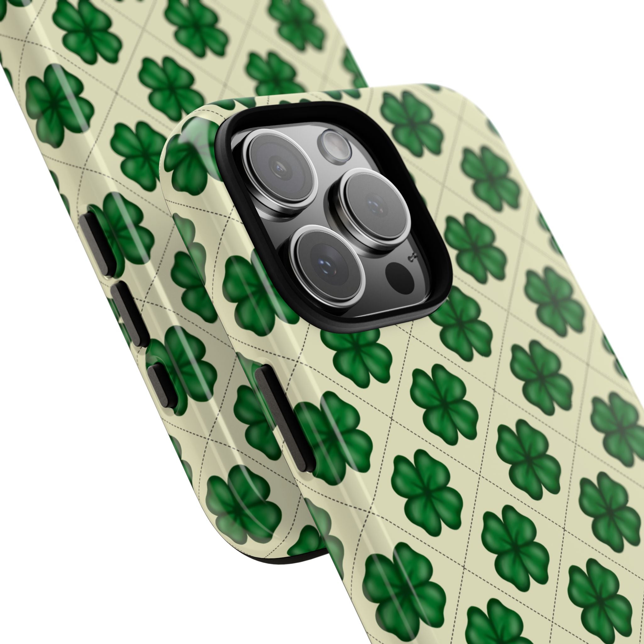 St. Patrick’s Shamrock Tough Phone Case — Green Clover Pattern