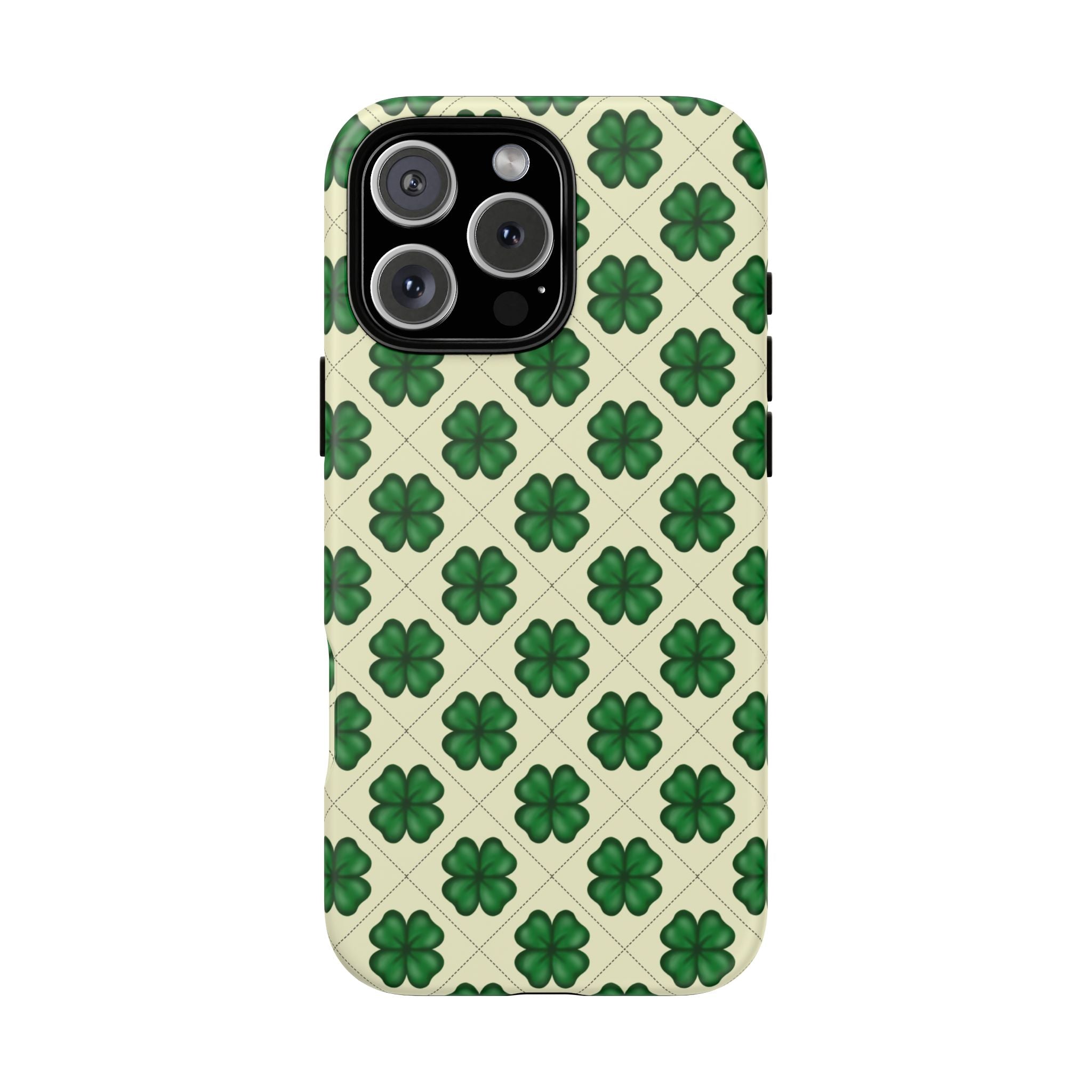 St. Patrick’s Shamrock Tough Phone Case — Green Clover Pattern