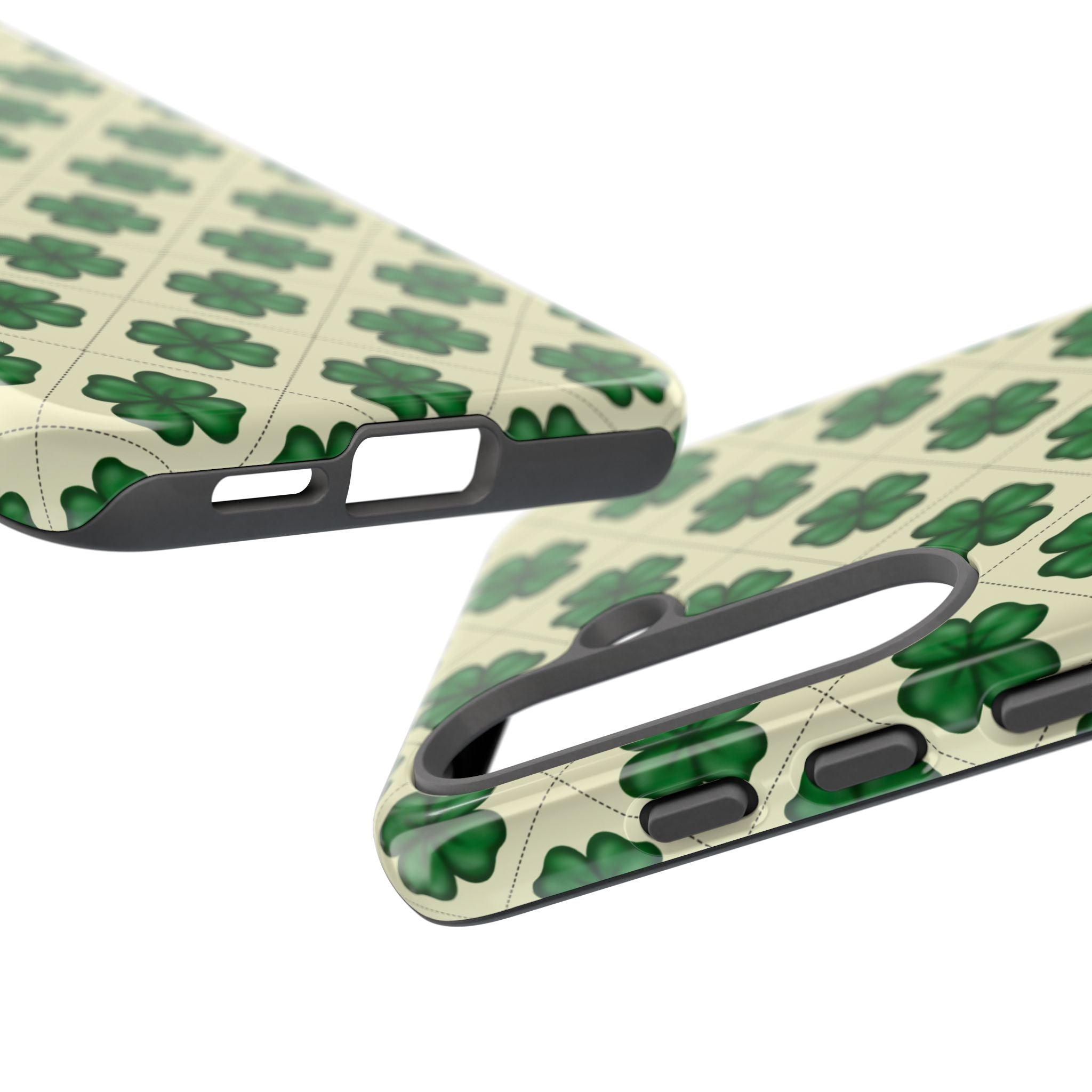 St. Patrick’s Shamrock Tough Phone Case — Green Clover Pattern