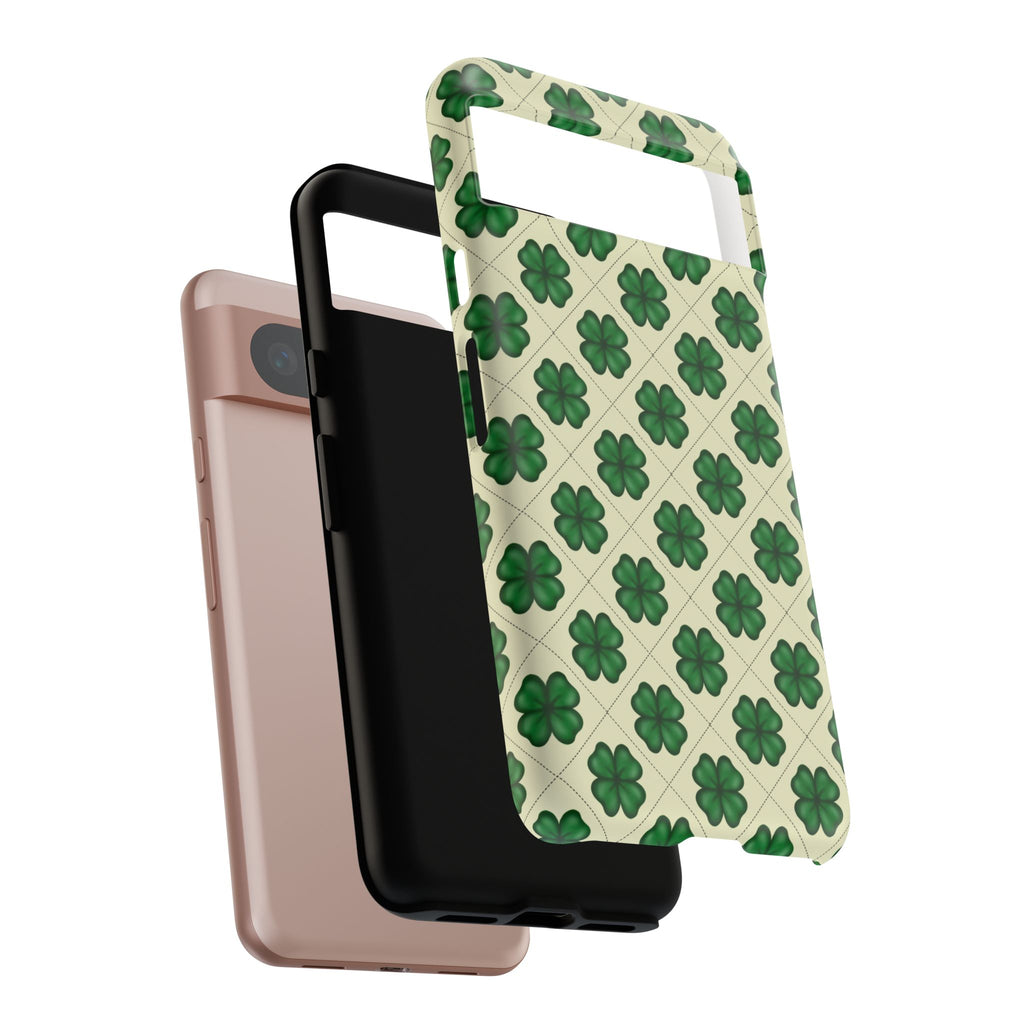 St. Patrick’s Shamrock Tough Phone Case — Green Clover Pattern