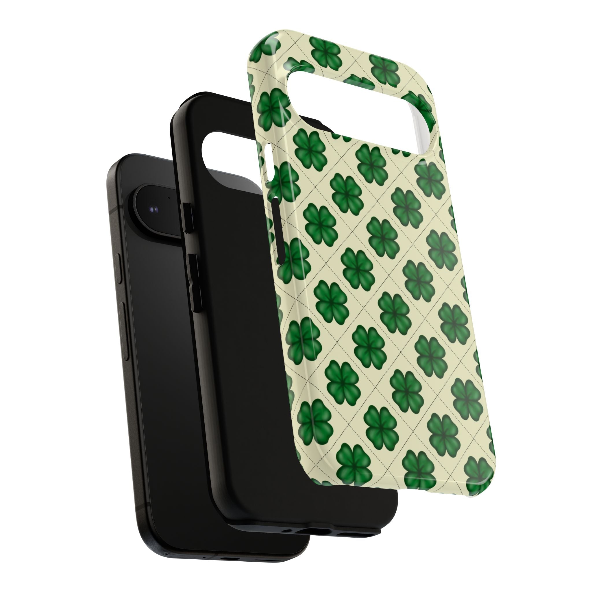 St. Patrick’s Shamrock Tough Phone Case — Green Clover Pattern