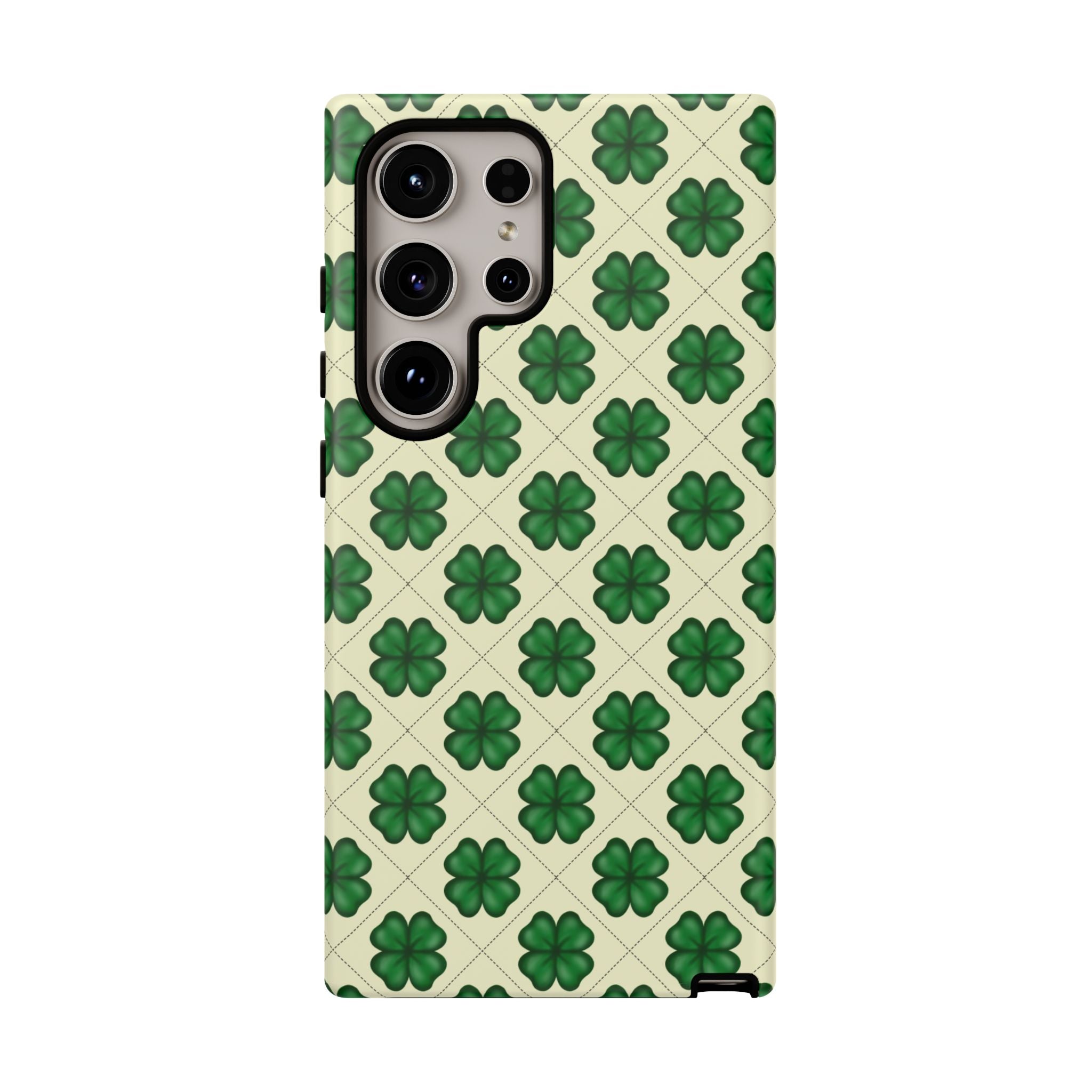 St. Patrick’s Shamrock Tough Phone Case — Green Clover Pattern
