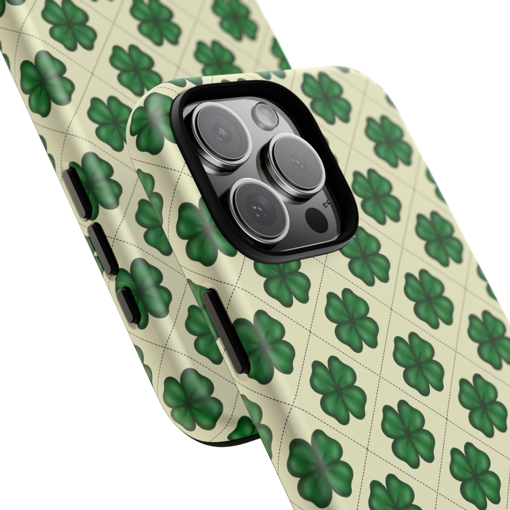 St. Patrick’s Shamrock Tough Phone Case — Green Clover Pattern