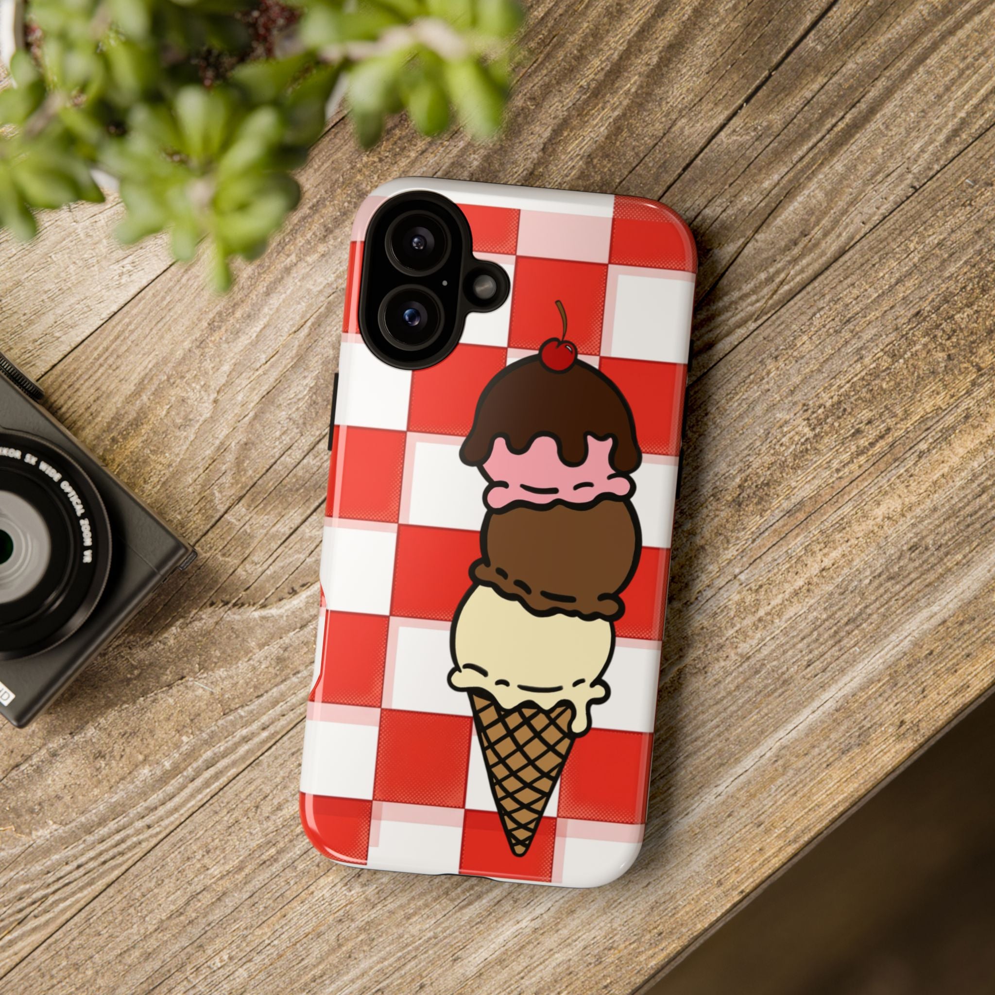 Neapolitan Ice Cream Picnic iPhone Case — 'Tough Cases' Design