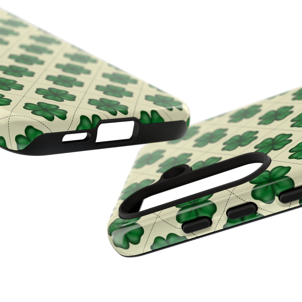St. Patrick’s Shamrock Tough Phone Case — Green Clover Pattern