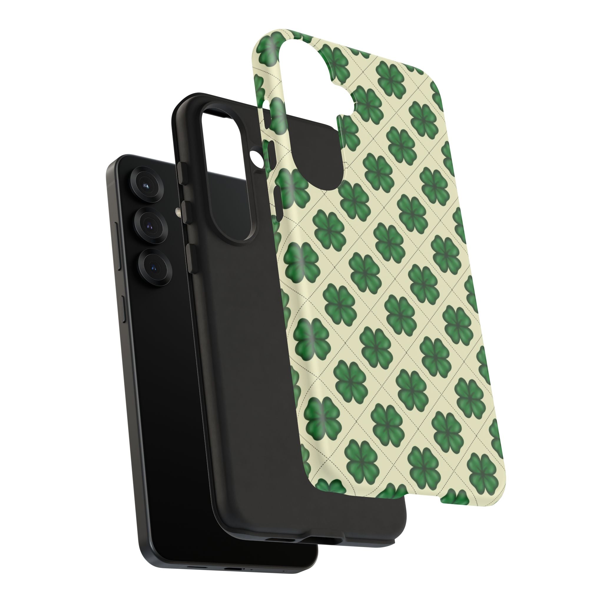 St. Patrick’s Shamrock Tough Phone Case — Green Clover Pattern