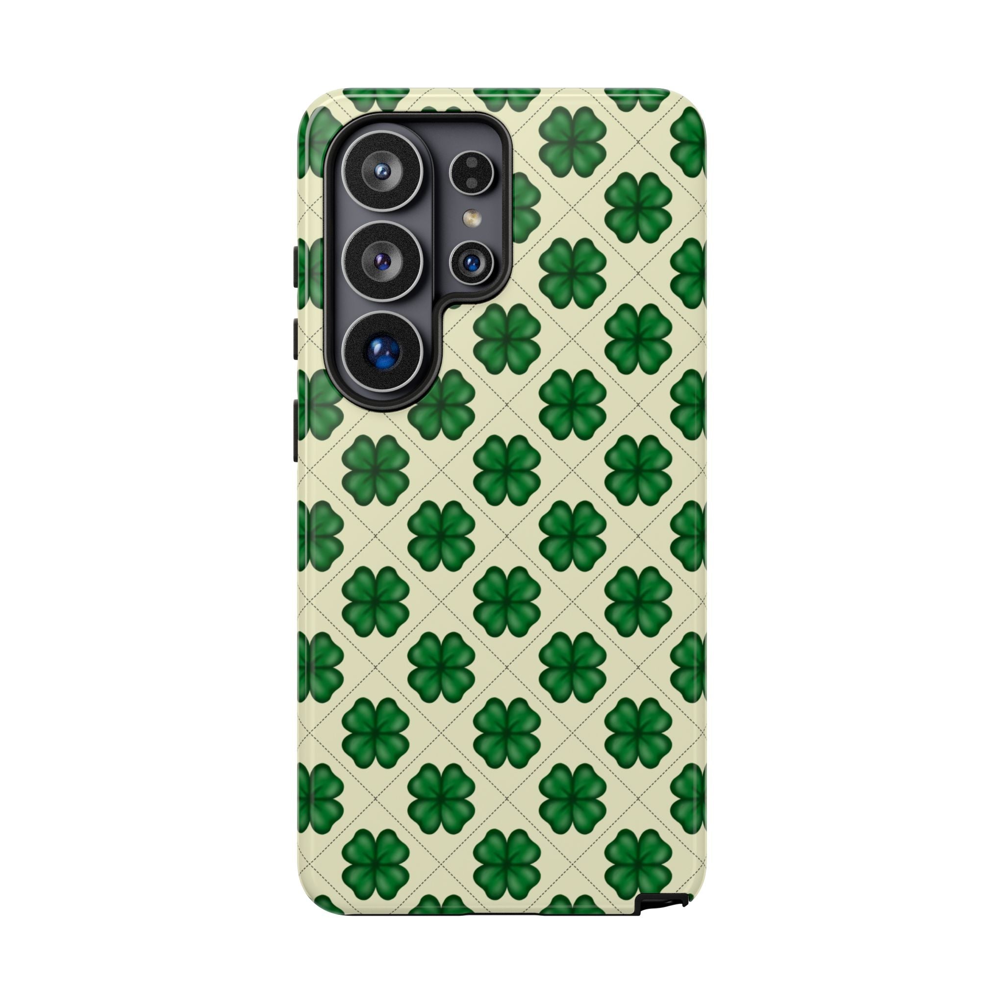 St. Patrick’s Shamrock Tough Phone Case — Green Clover Pattern
