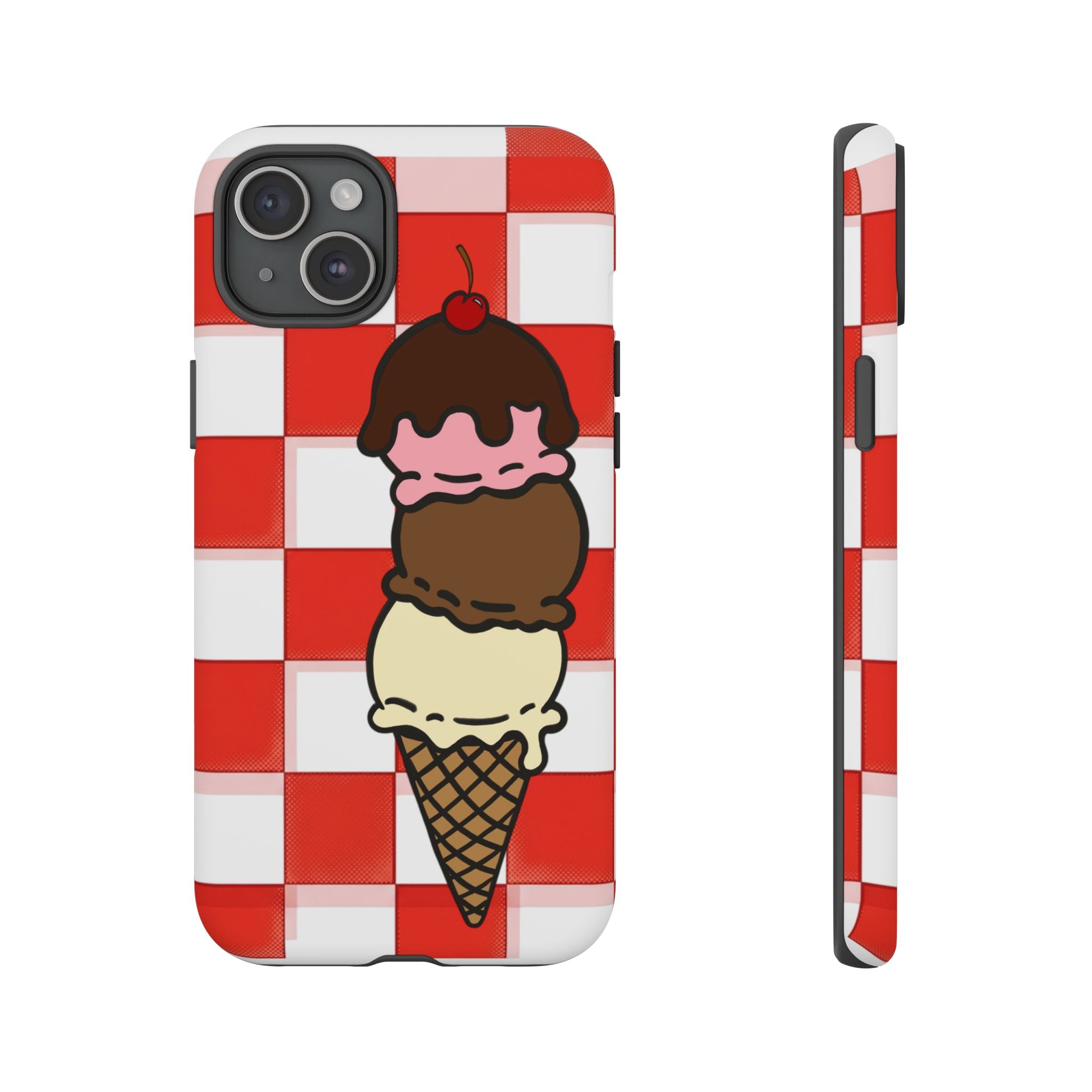 Neapolitan Ice Cream Picnic iPhone Case — 'Tough Cases' Design