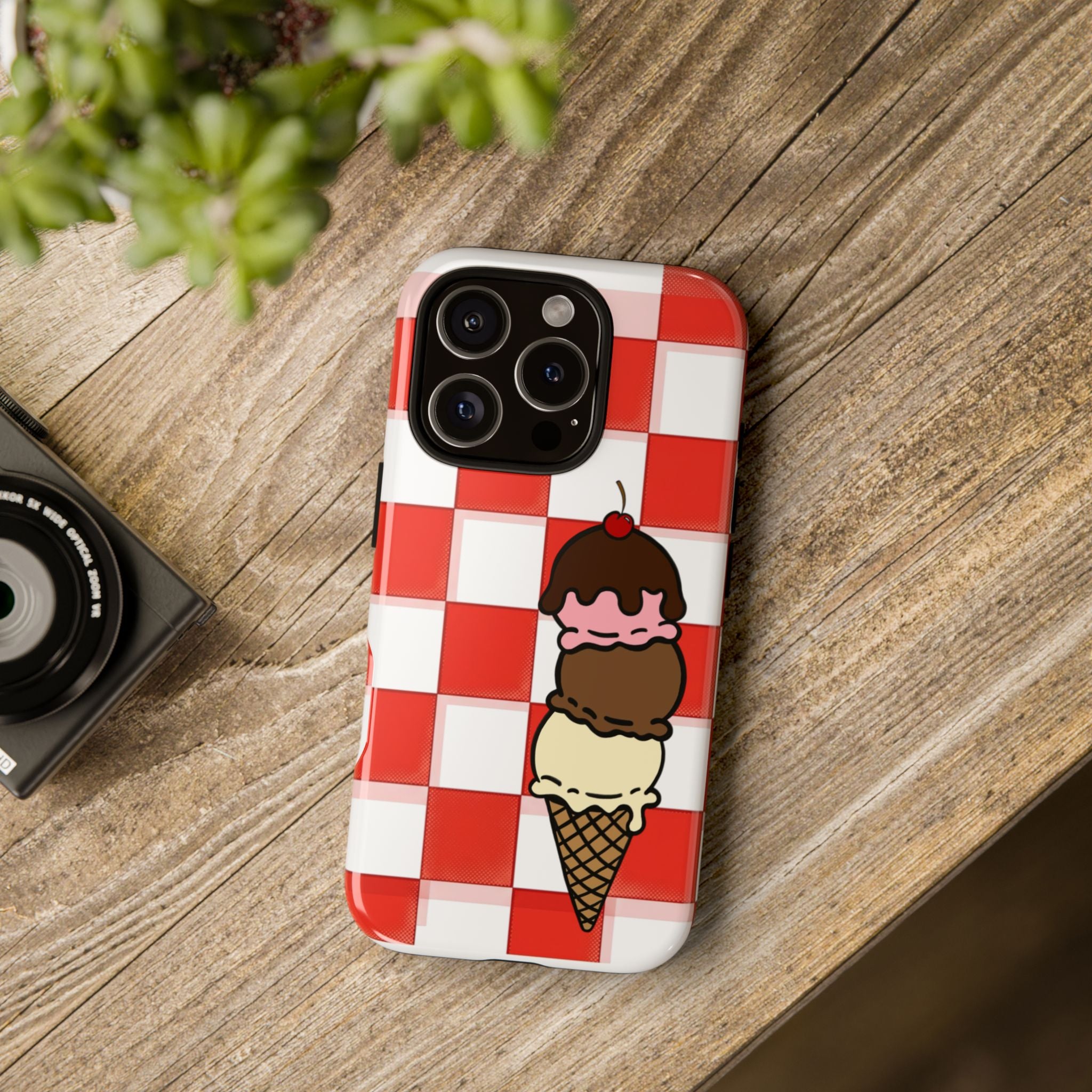 Neapolitan Ice Cream Picnic iPhone Case — 'Tough Cases' Design