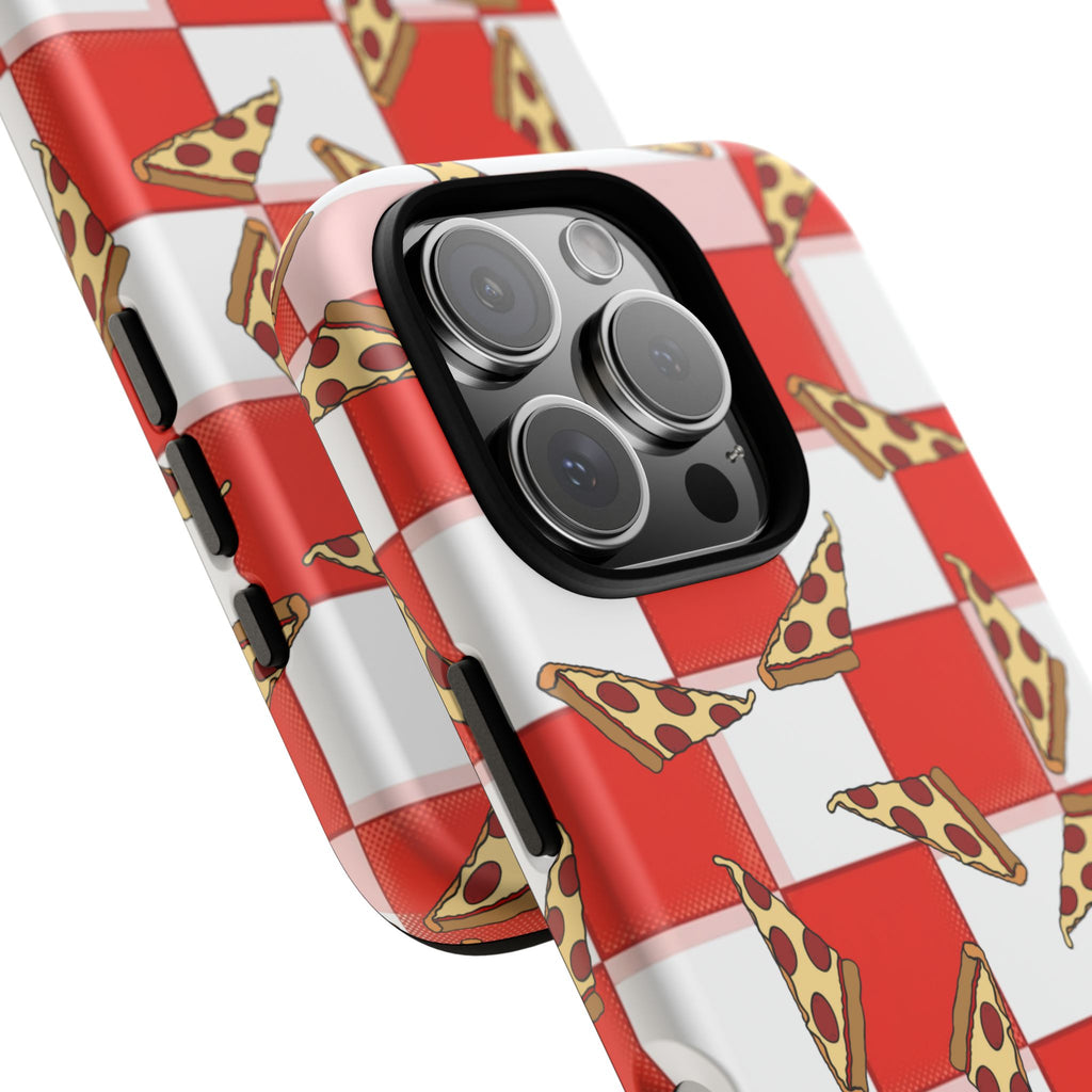 Pizza Pattern Phone Case — Red Picnic Table Pepperoni Design