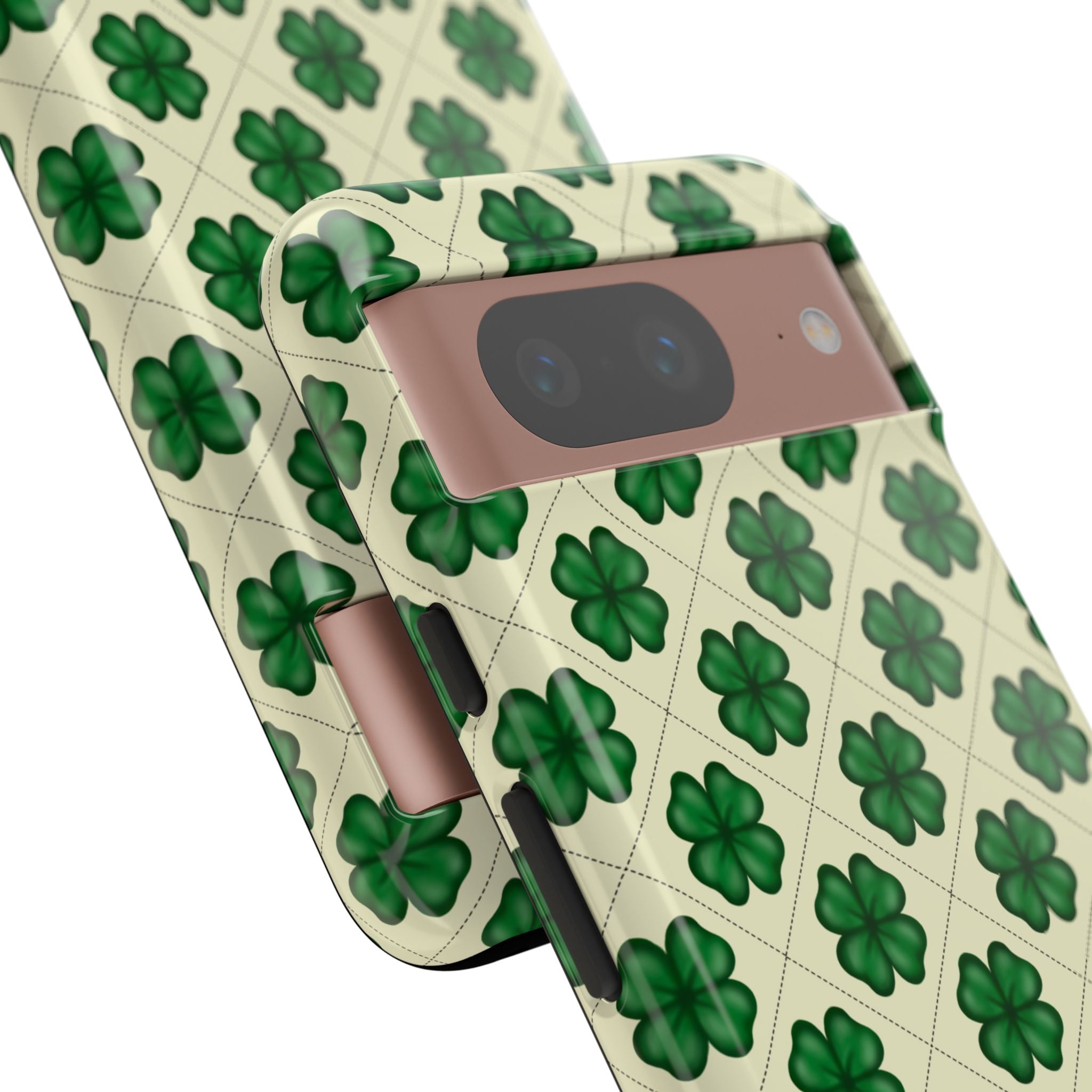 St. Patrick’s Shamrock Tough Phone Case — Green Clover Pattern