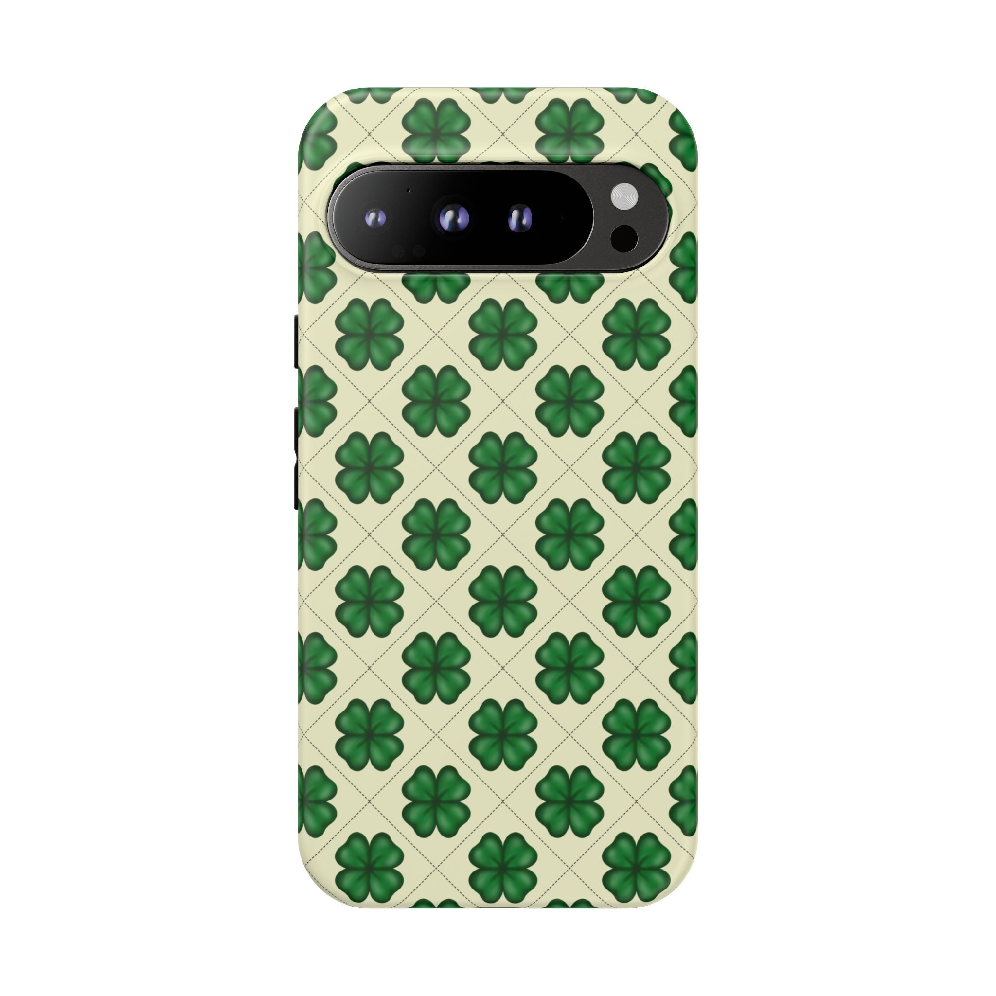 St. Patrick’s Shamrock Tough Phone Case — Green Clover Pattern