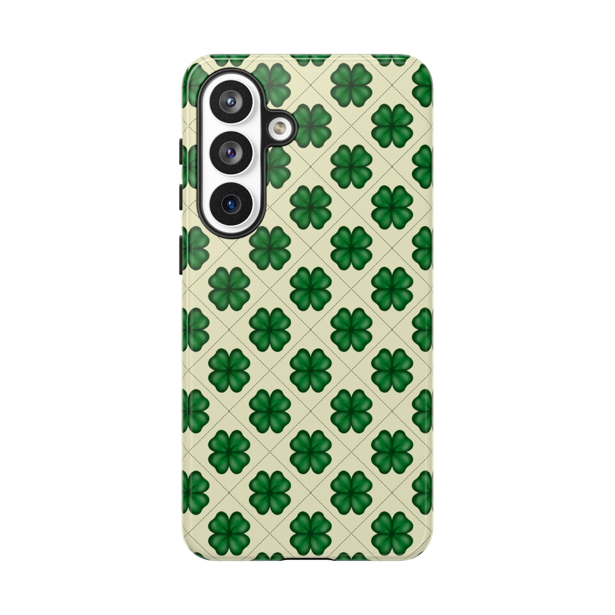 St. Patrick’s Shamrock Tough Phone Case — Green Clover Pattern