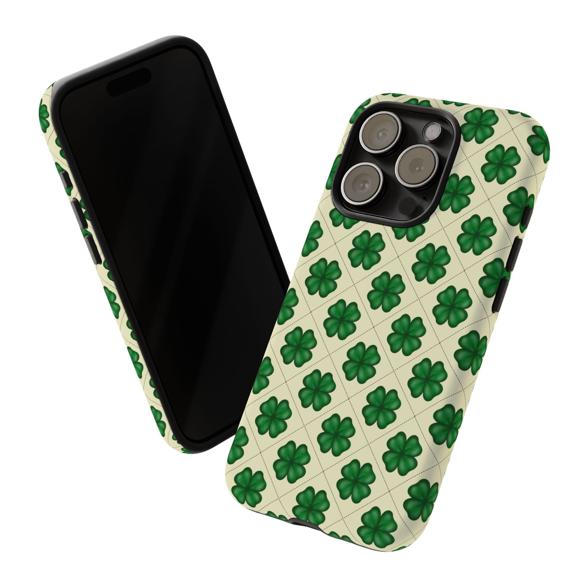 St. Patrick’s Shamrock Tough Phone Case — Green Clover Pattern