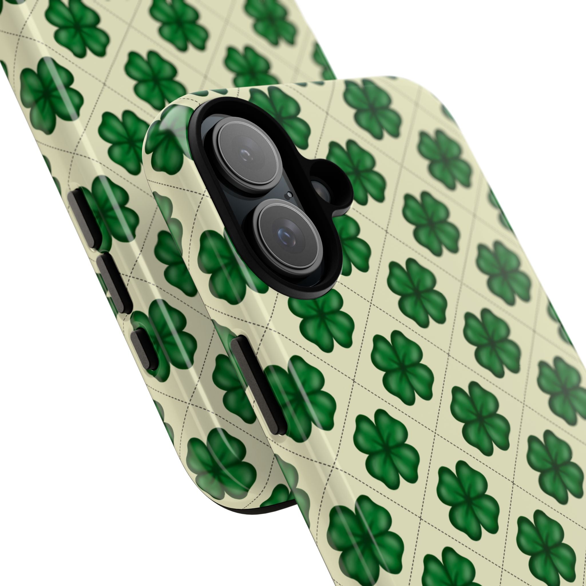 St. Patrick’s Shamrock Tough Phone Case — Green Clover Pattern