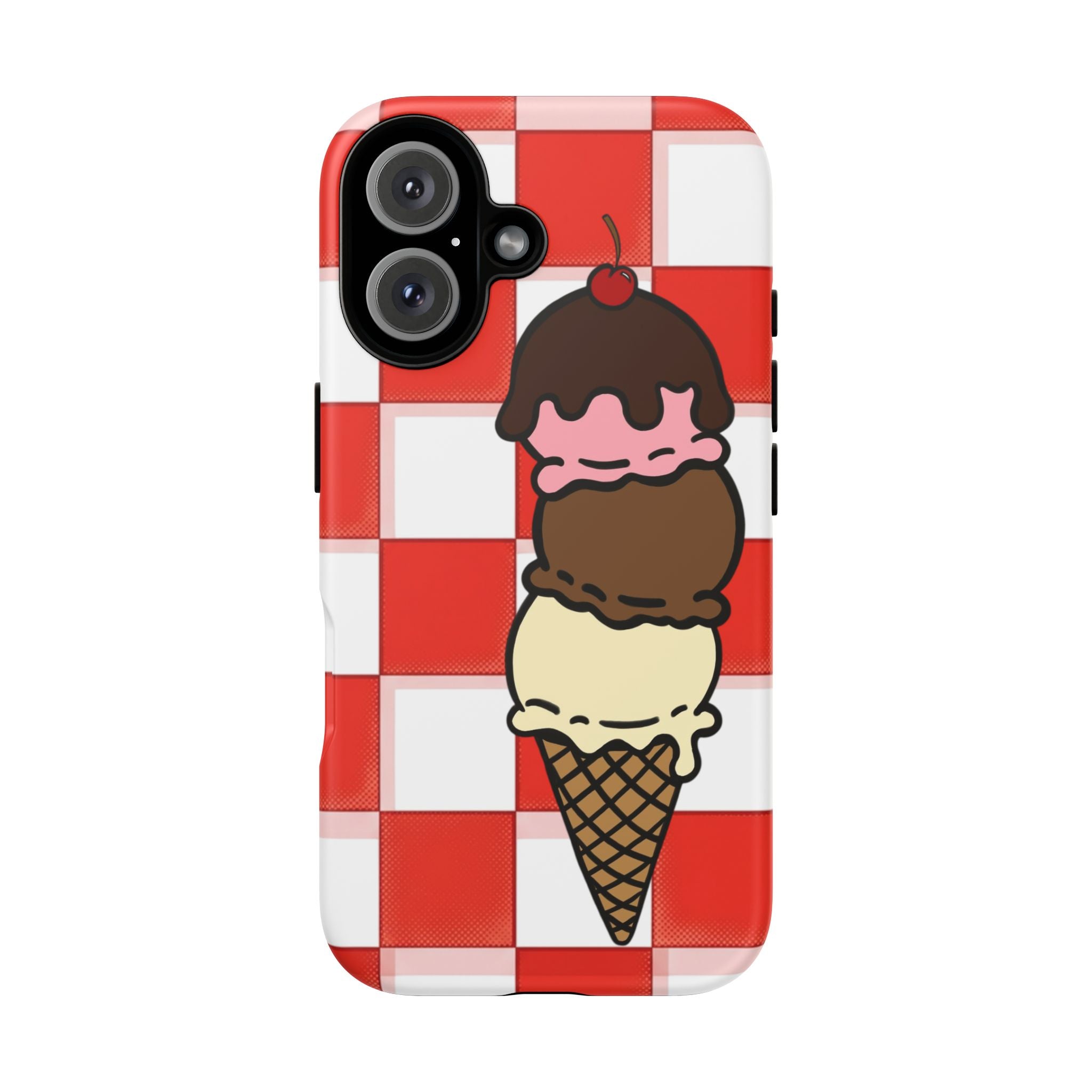 Neapolitan Ice Cream Picnic iPhone Case — 'Tough Cases' Design