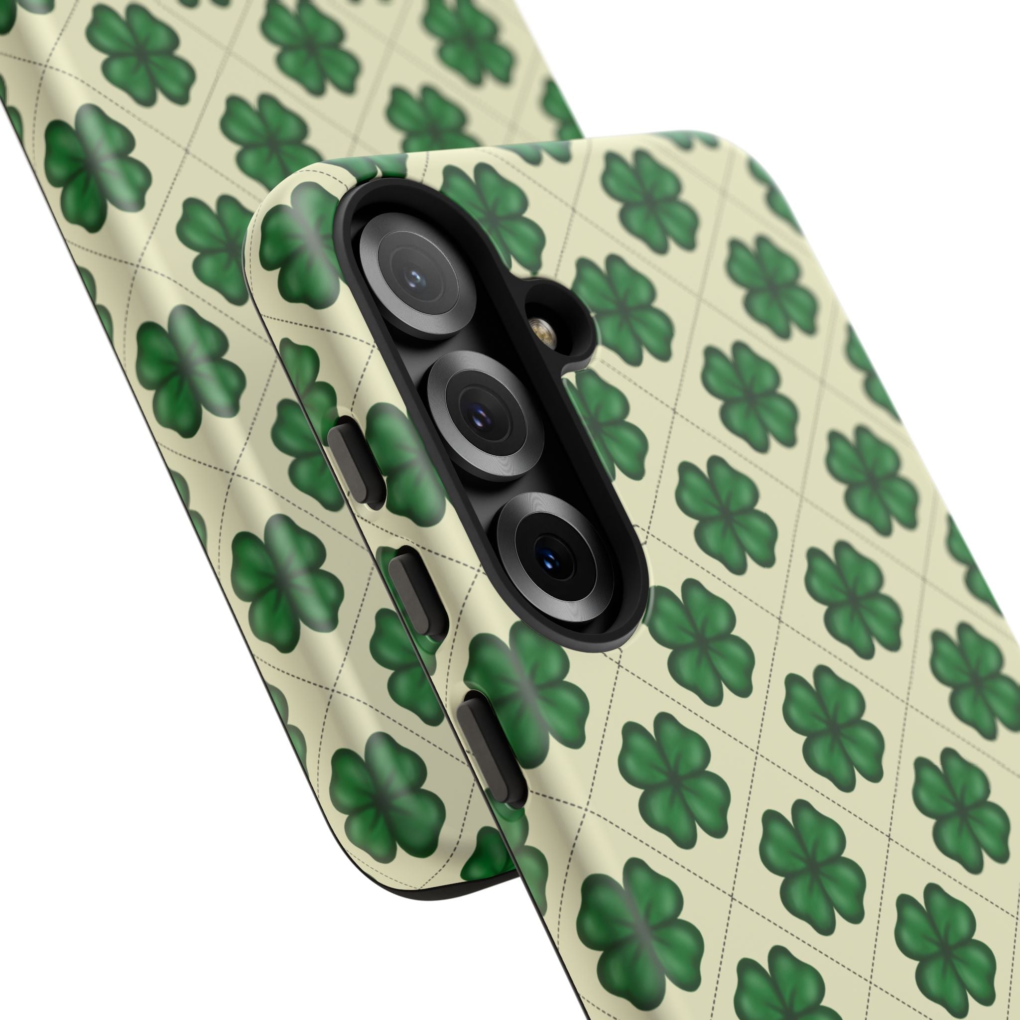 St. Patrick’s Shamrock Tough Phone Case — Green Clover Pattern